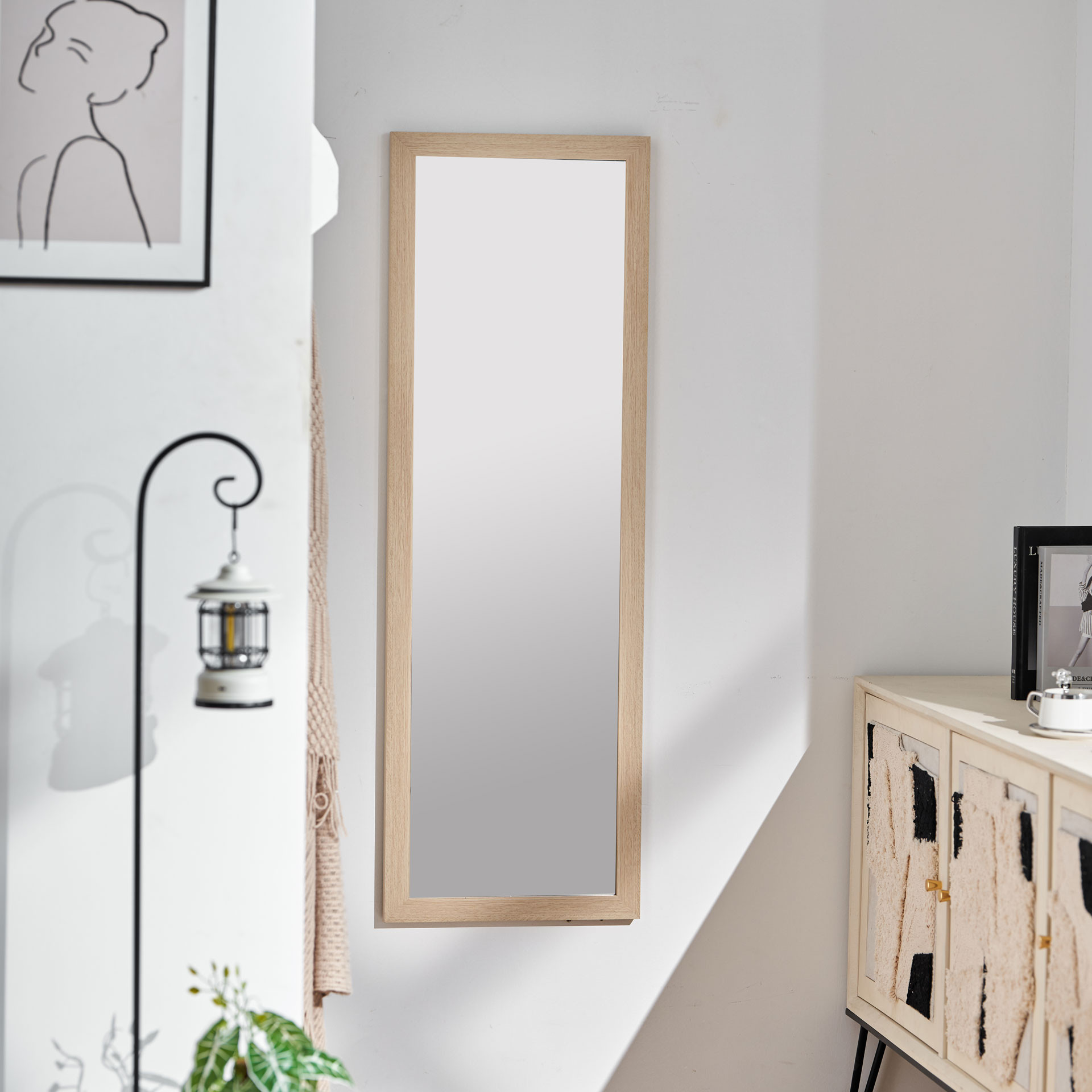 Wandspiegel Holz schmal - Monaco