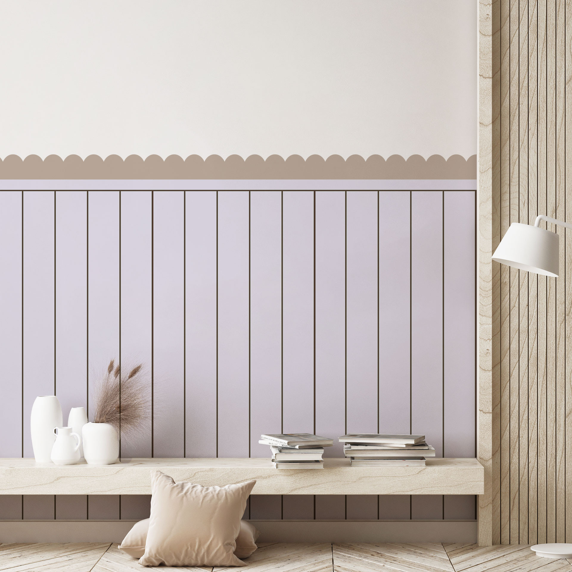 Wallsticker bølgebort taupe