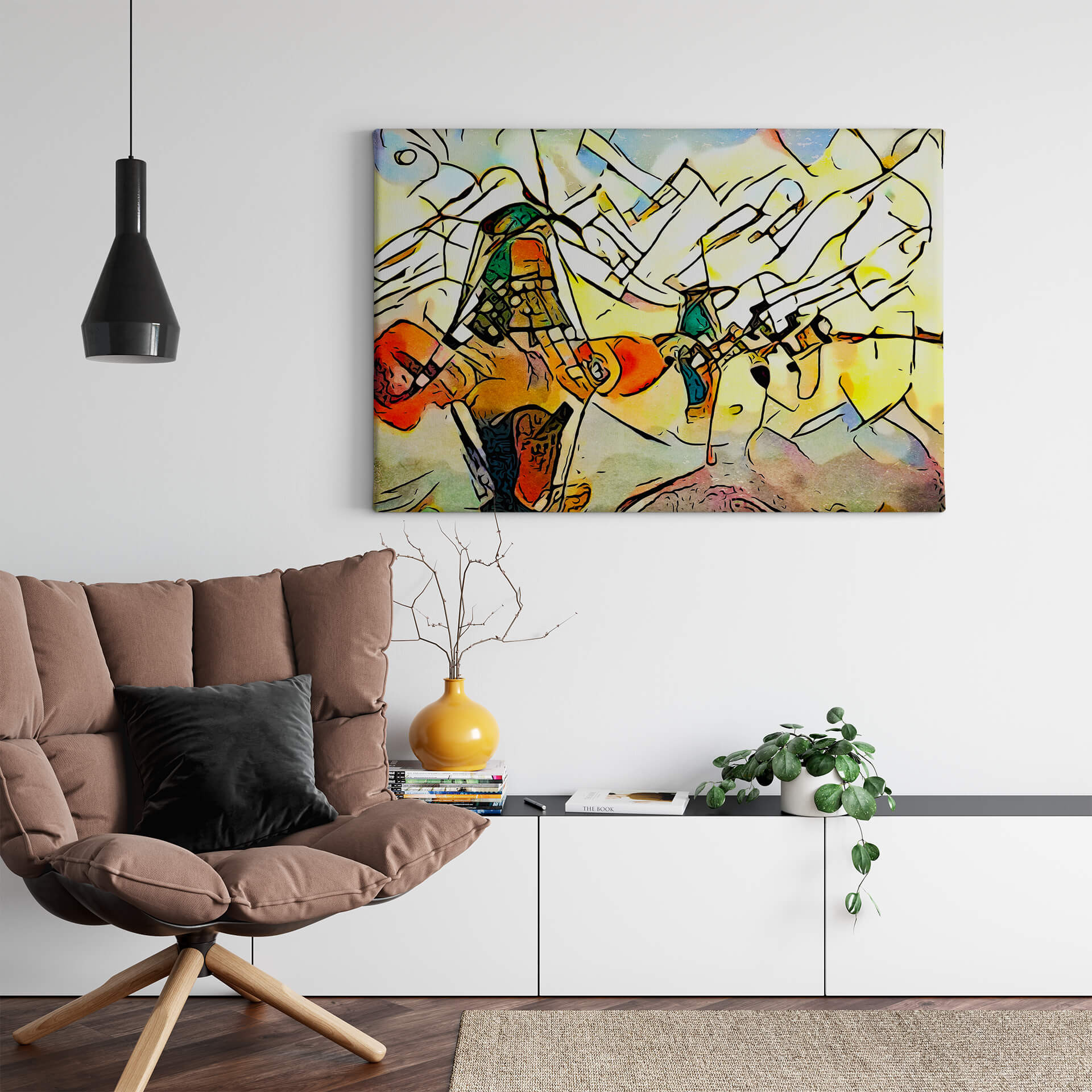 Obraz na płótnie Zamart - Kandinsky spotyka holenderskie wiatraki