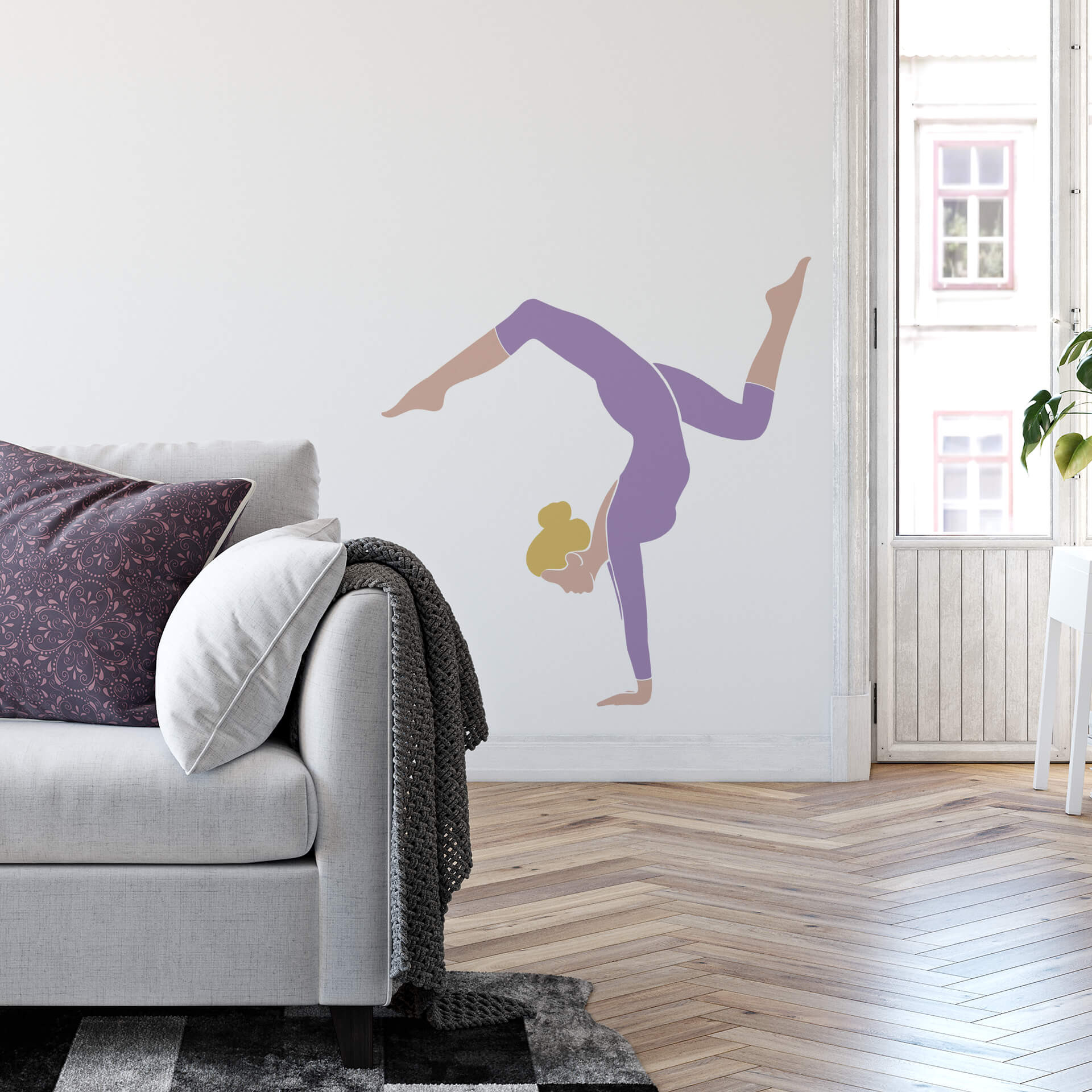 Wandtattoo Yoga Handstand