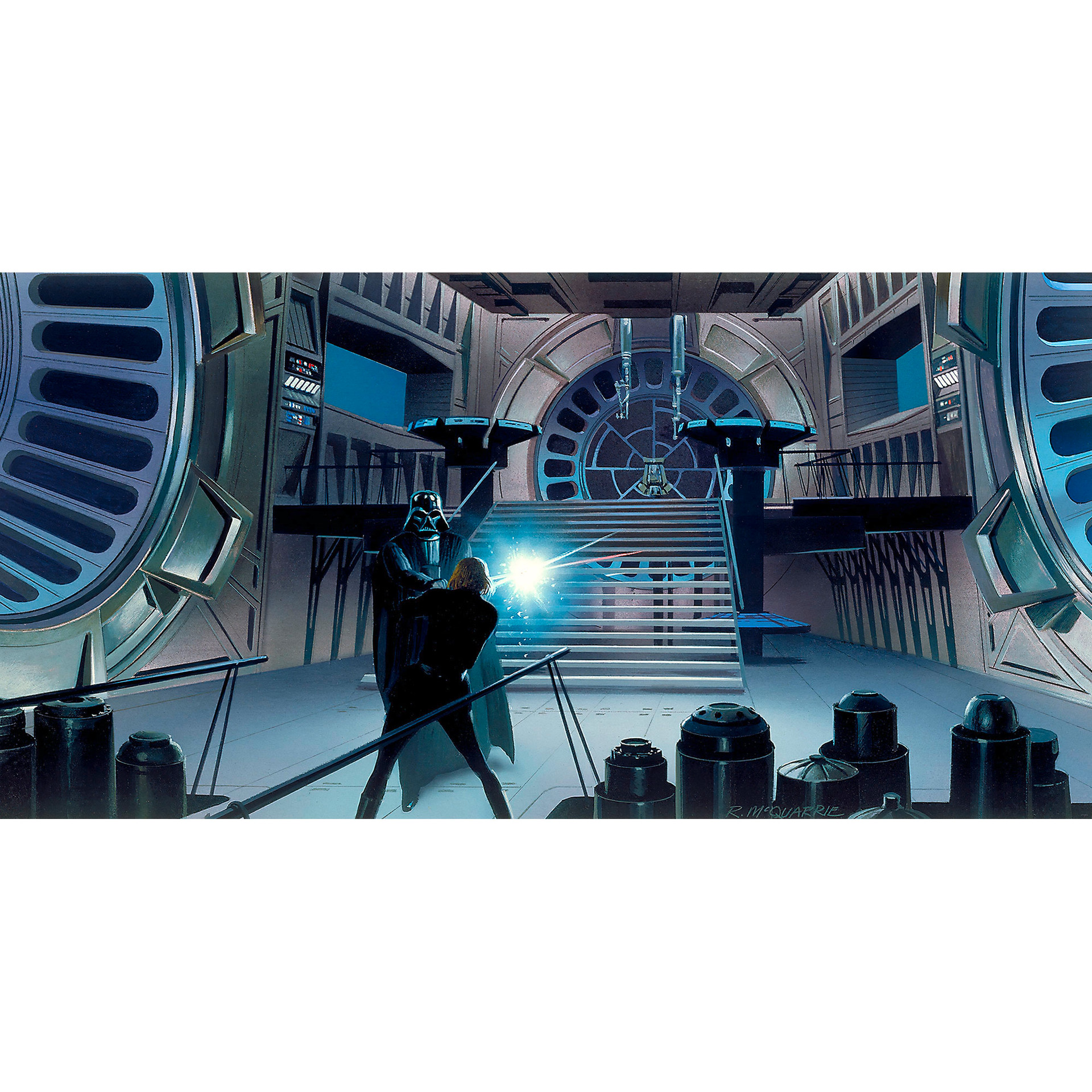 Vlies Fototapete - Star Wars Classic RMQ Duell Throneroom - 500 x 250 cm