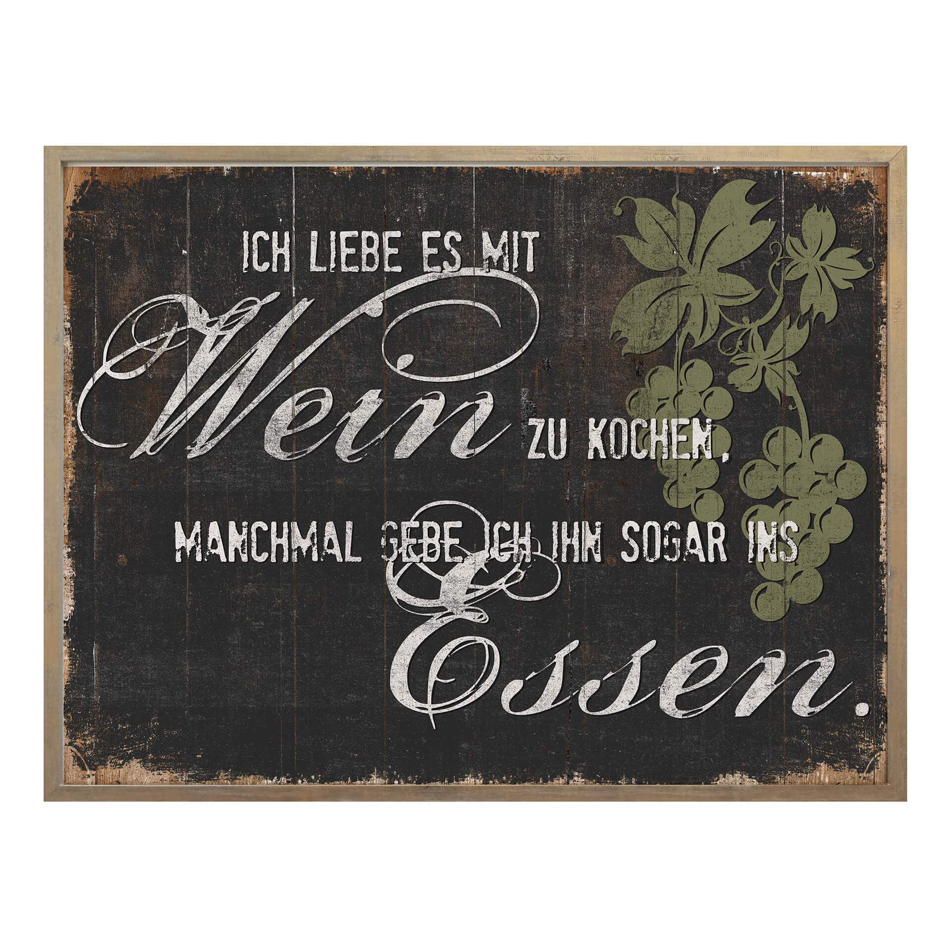Poster Ich liebe es mit Wein zu kochen