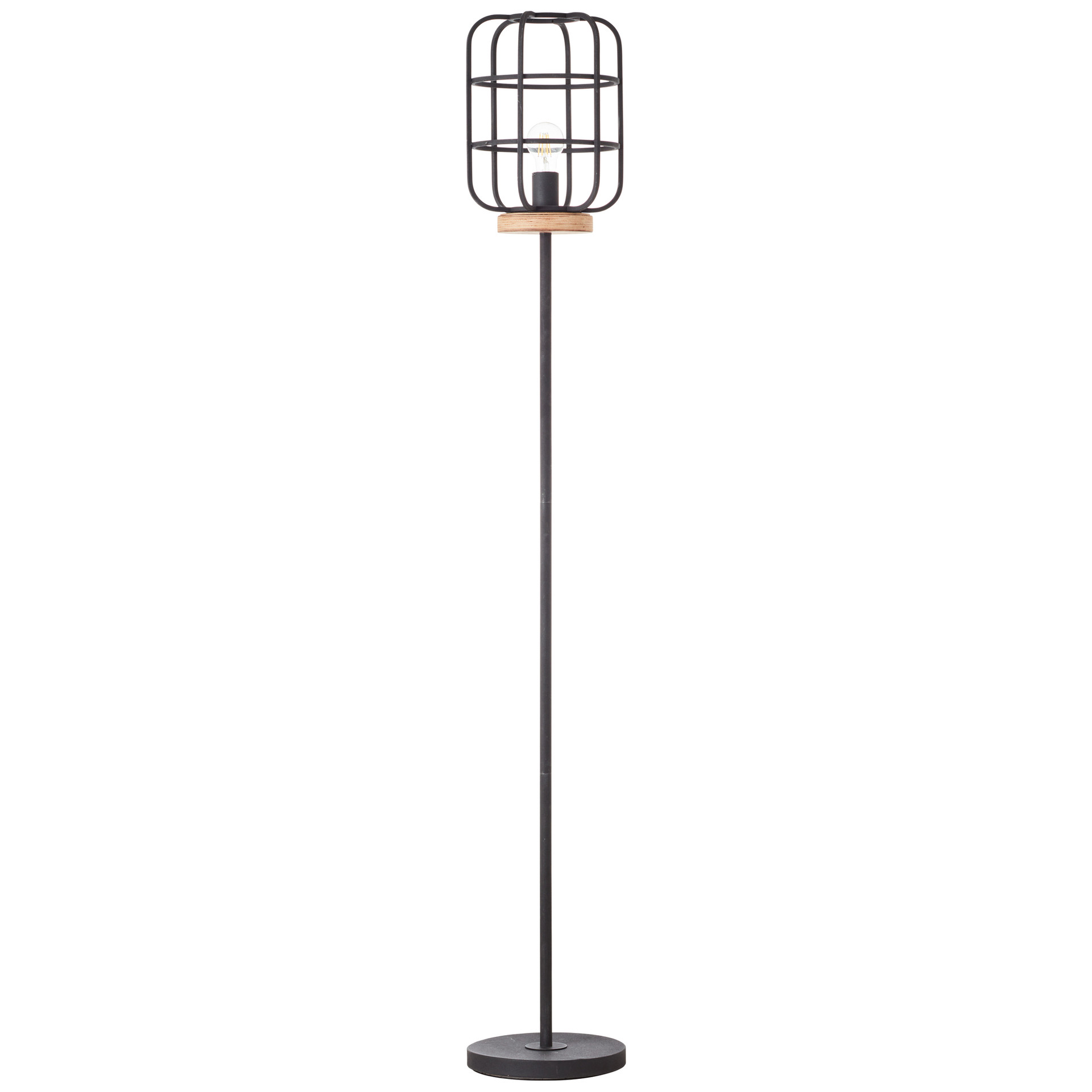 Stehleuchte Inga, braun, 163 x 25 cm, Holz Stehlampe