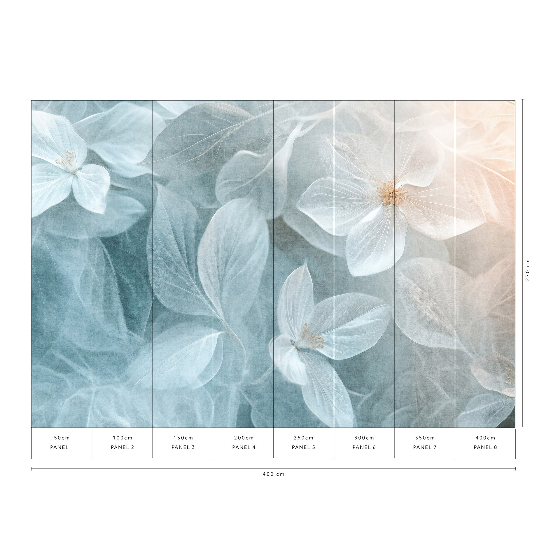 Guido Maria Kretschmer Papier peint photo Dreaming Garden- Art Edition 2 bleu clair