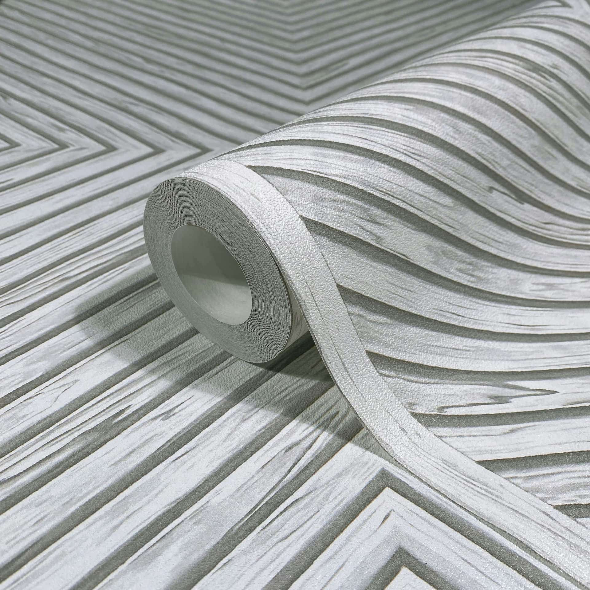 Vliesbehang hout, geometrische houtlook, landhuis mat in wit