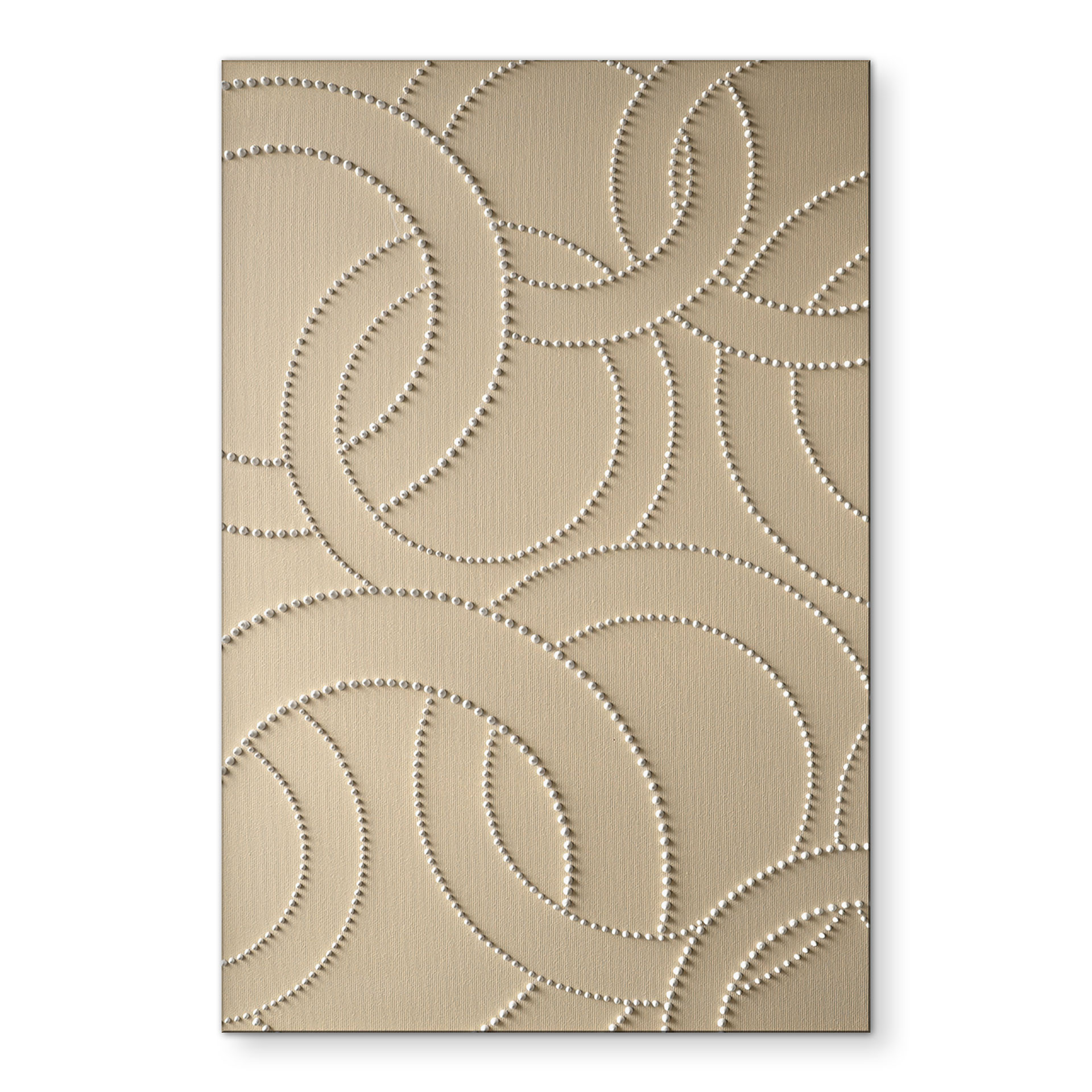 Billede Abstrakte ringe beige - Grande – print på aluminium (Alu-Dibond)