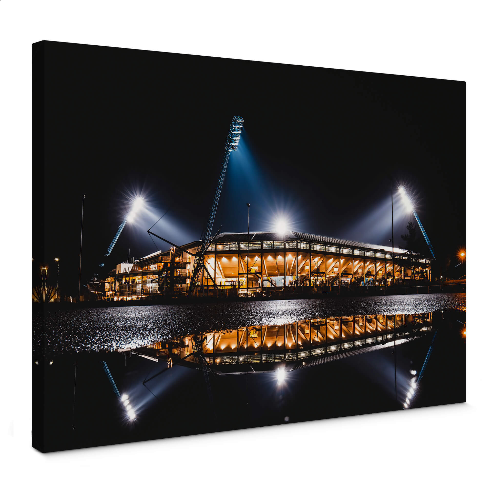 Leinwandbild FC Hansa Rostock Stadion bei Nacht - 60x40 cm
