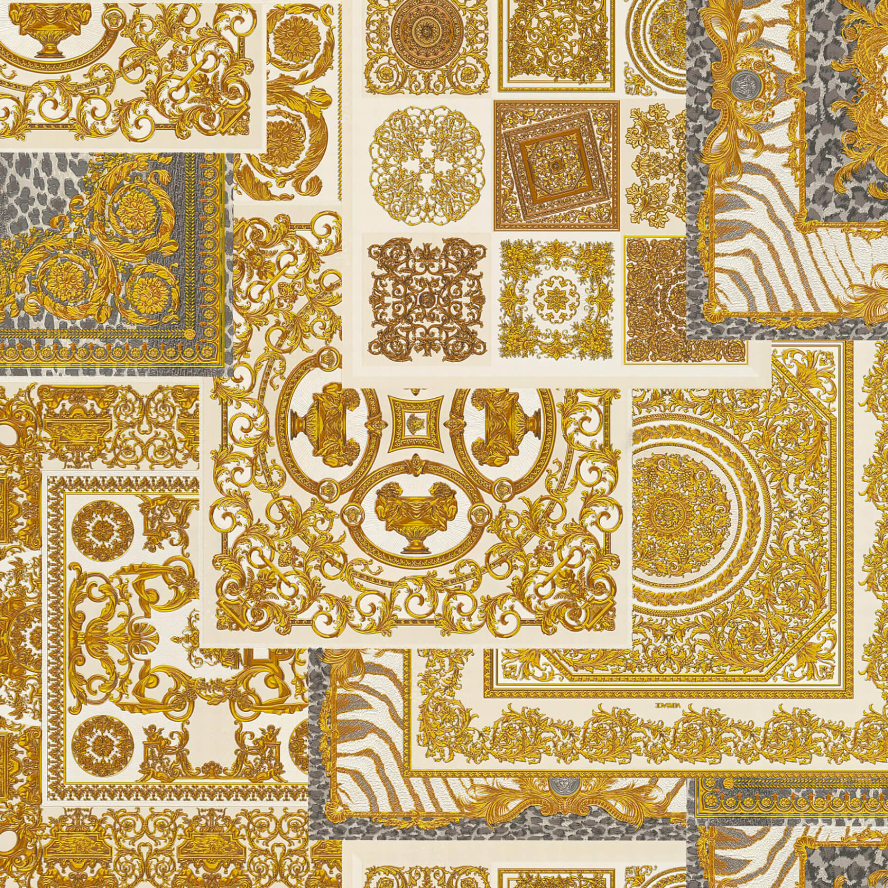 Versace Decoupage vliesbehang metallic