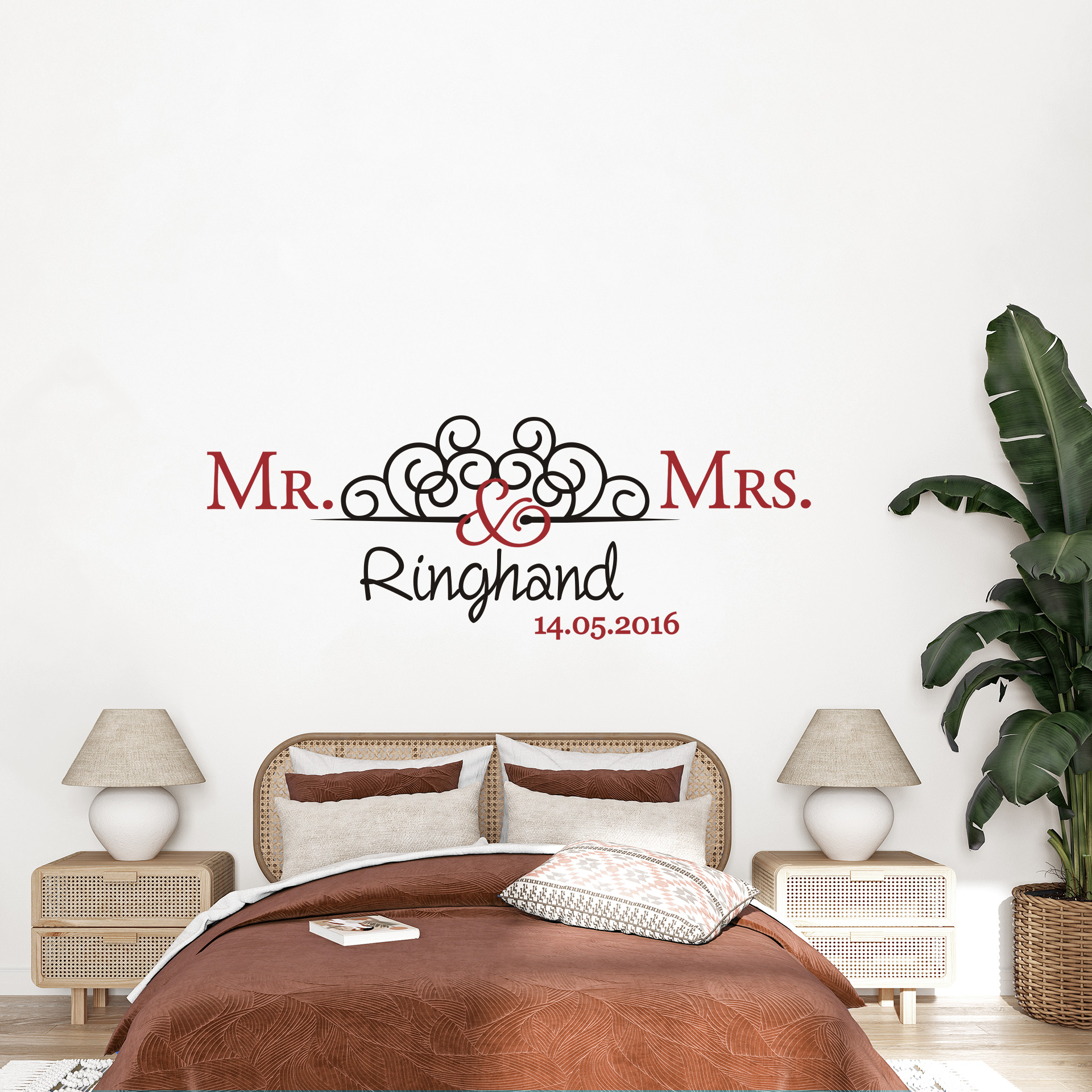 Wallsticker - + Navn + Dato Mr. & Mrs. 02 (2-farvet)