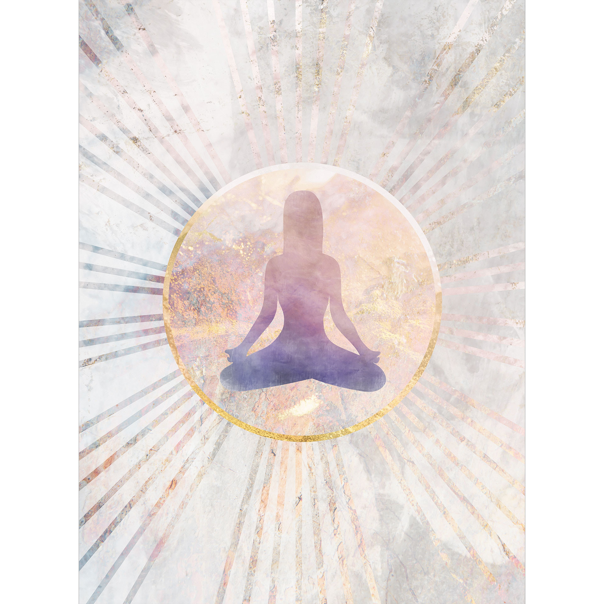 Lotus positie - Meditatie in gouden licht | Yoga Fotobehang - Manovski