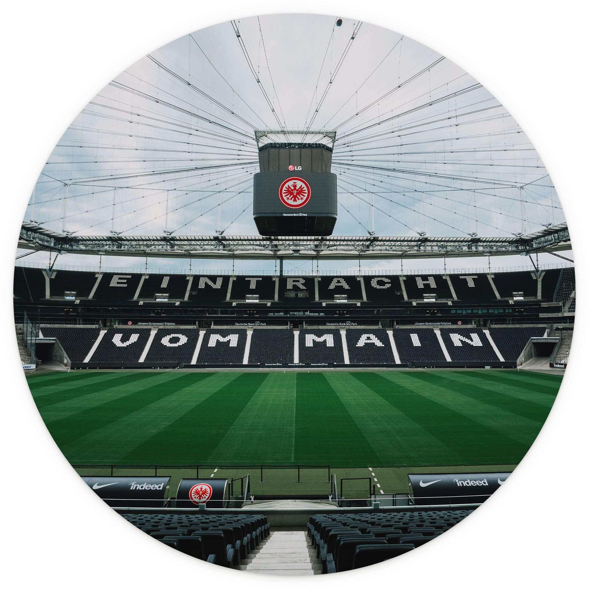 Fototapete Eintracht Frankfurt - Stadion Tribüne - Rund - Selbstklebend/Vlies
