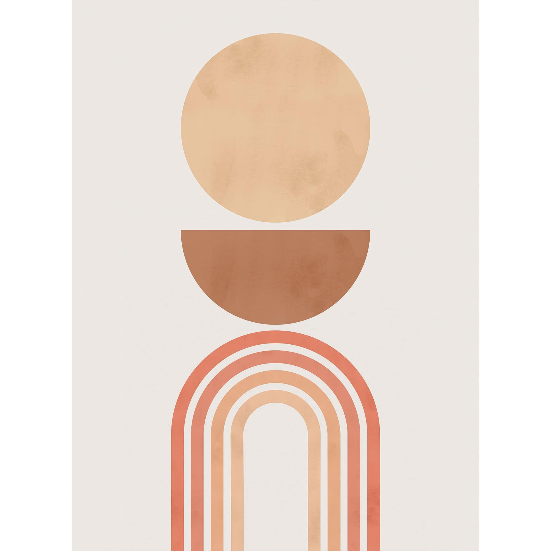 Fotobehang Abstract evenwicht - Retro bogen en cirkels - Costa