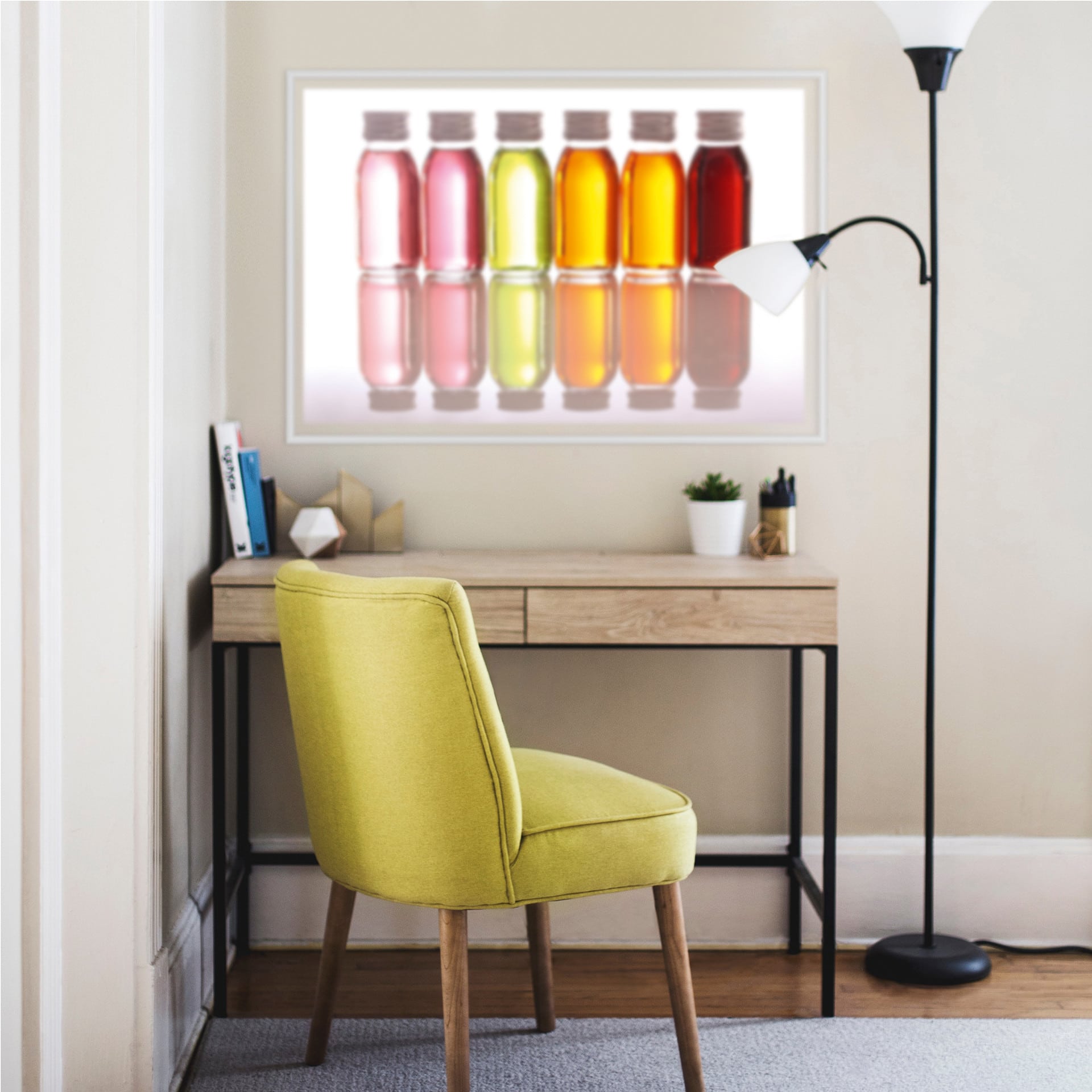 Poster autocollant - W - Bouteilles d'Huile