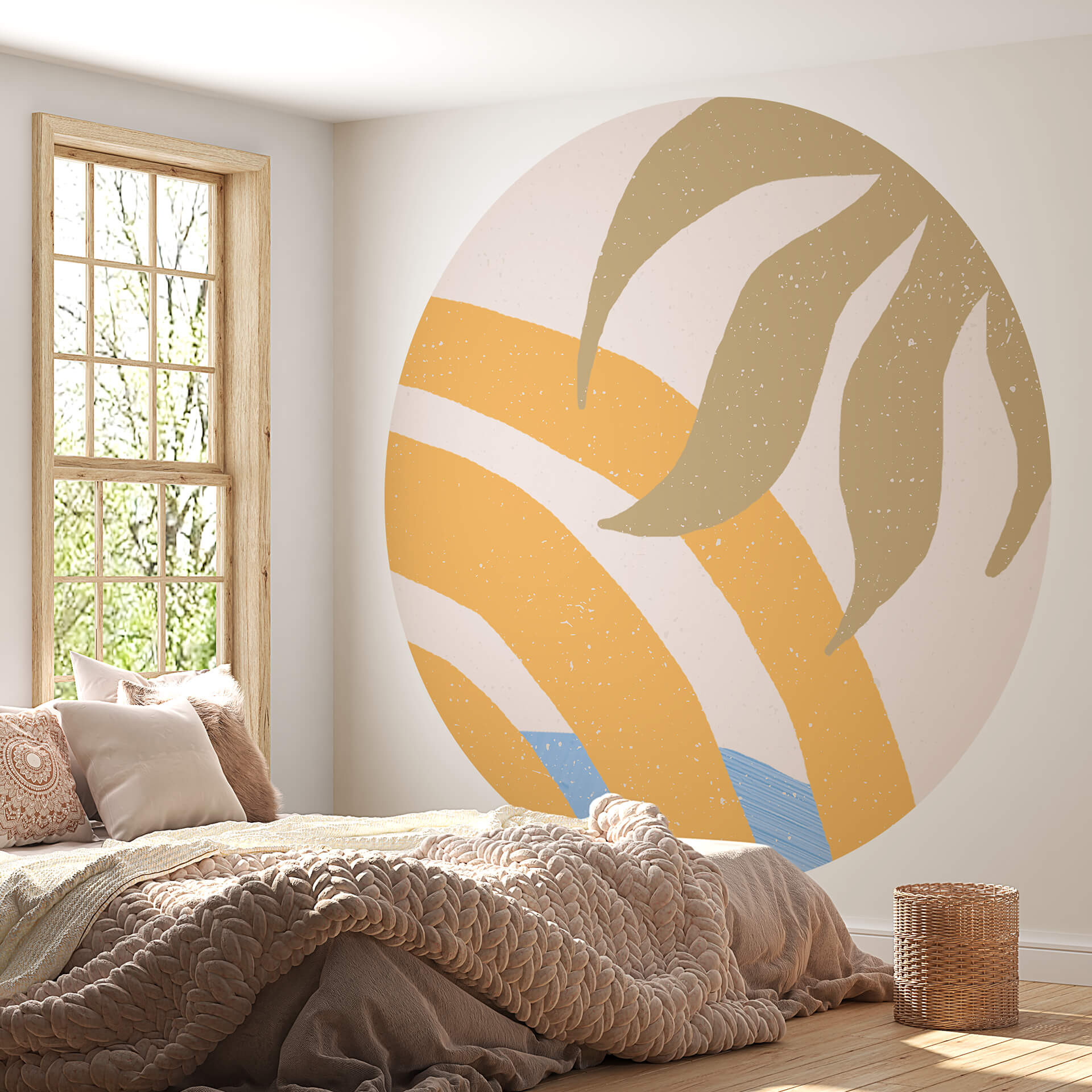 Behangcirkel Demir - Sunny Botanics - vliesbehang/zelfklevend vliesbehang