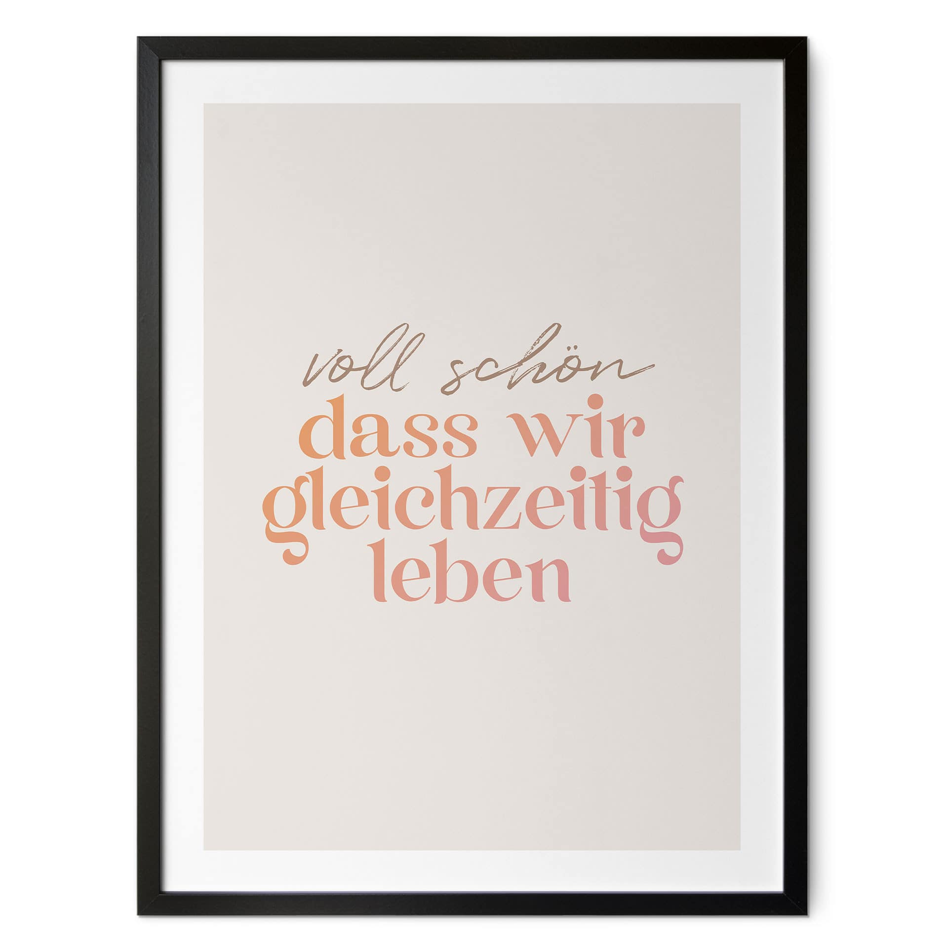 Spruch Poster Voll schön, dass wir gleichzeitig leben