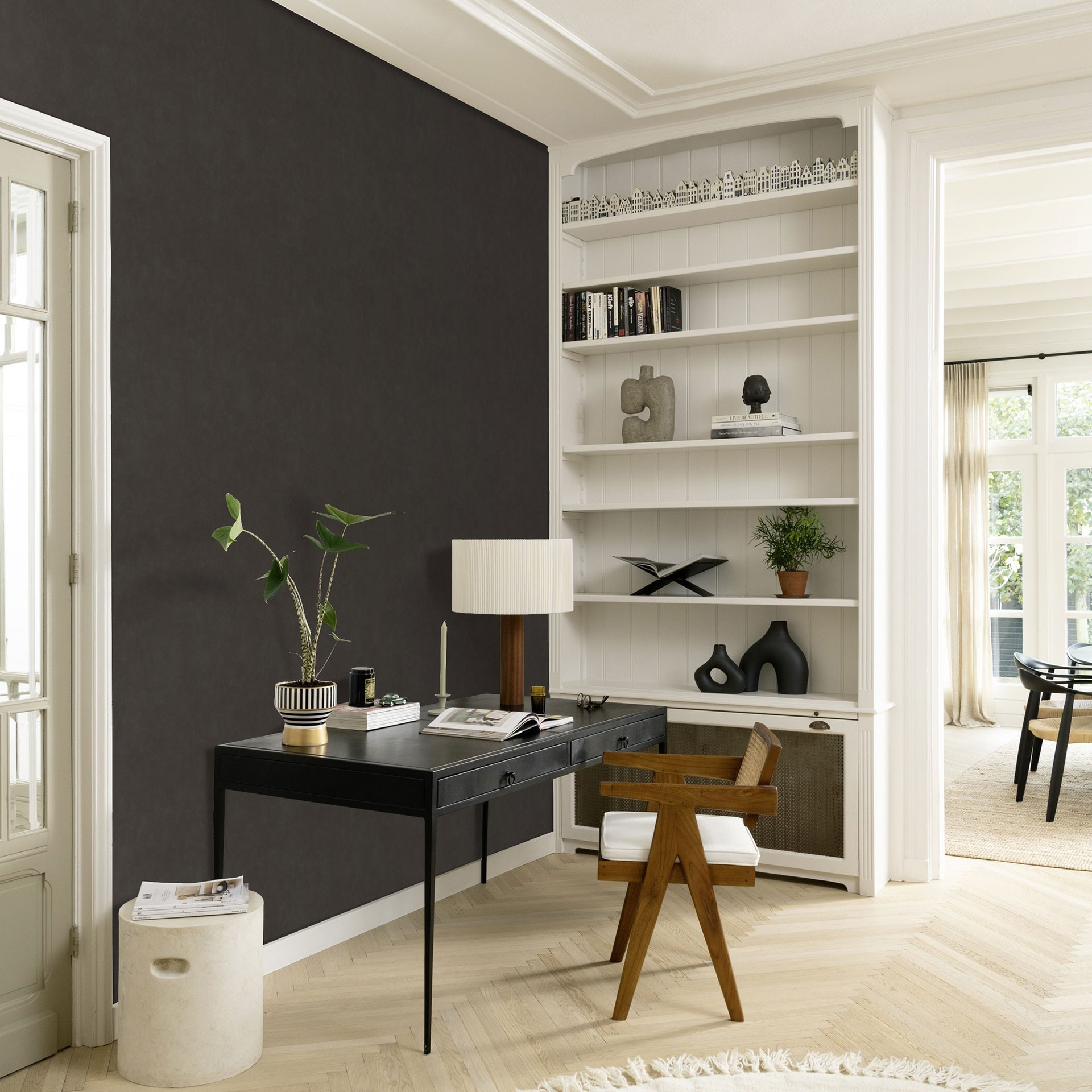 behang effen, vliesbehang Paraiso zwart