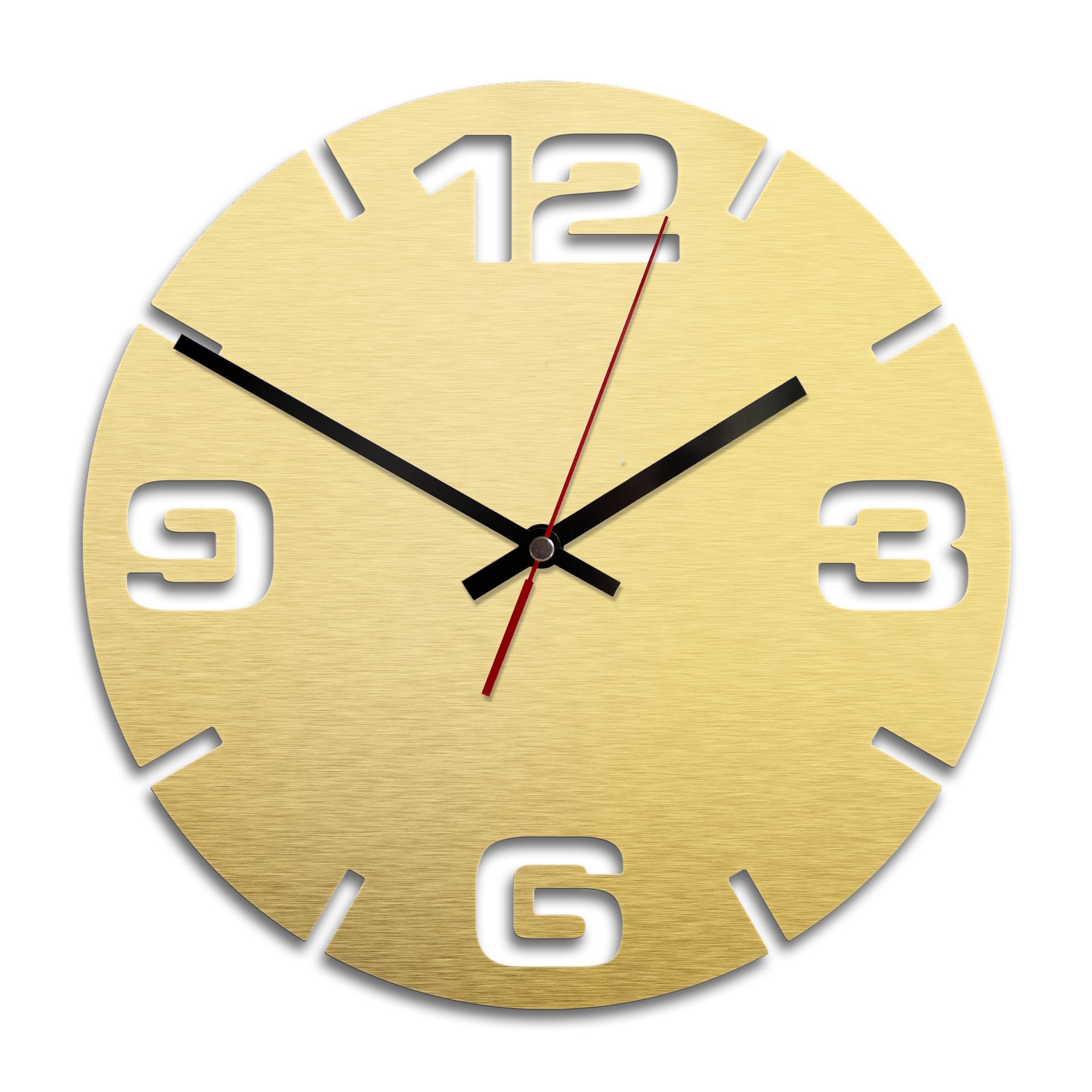 Wandklok Alu-Dibond Goud effect  Ø 28 cm