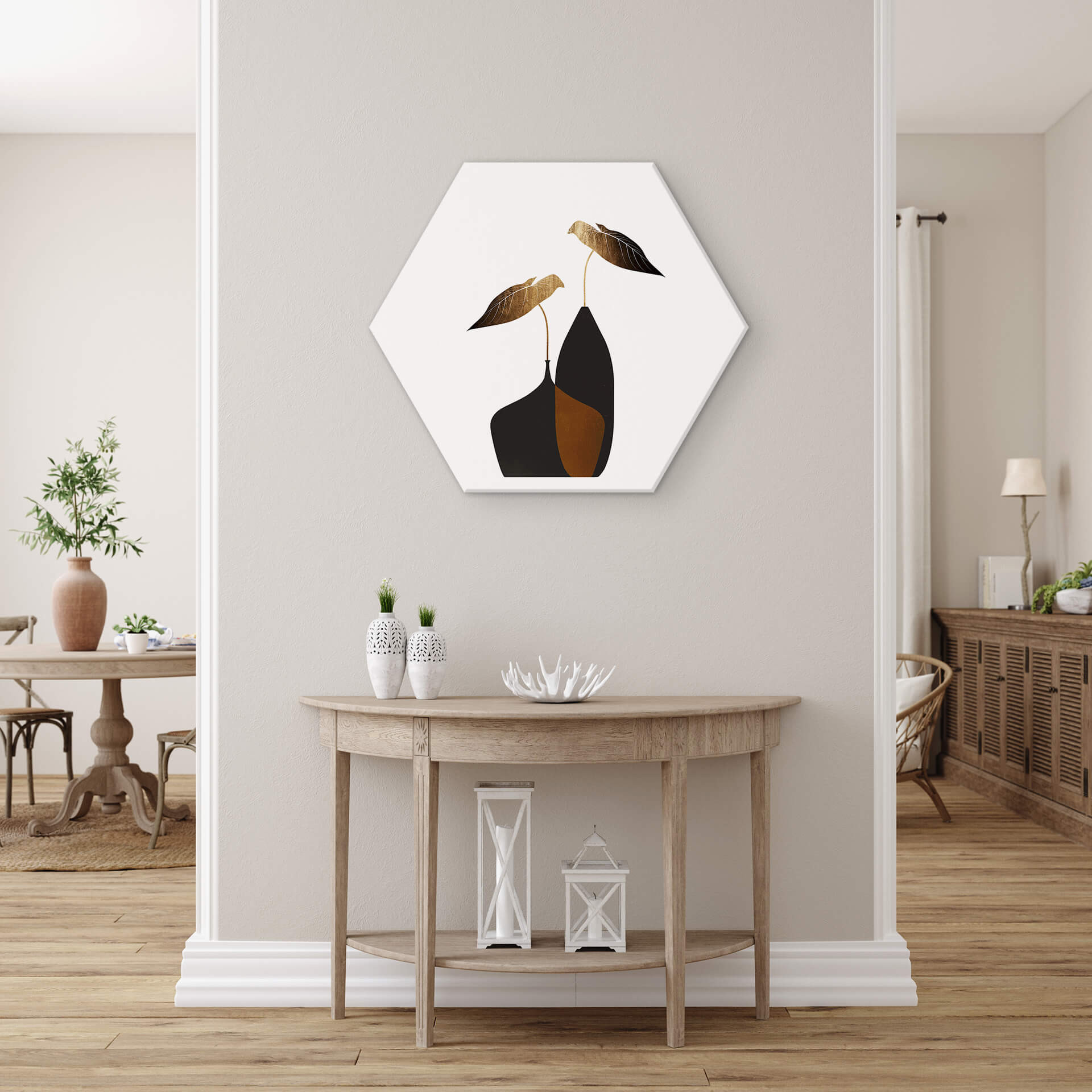 Hexagone - Alu-Dibond Kubistika - Bouquet scandinave