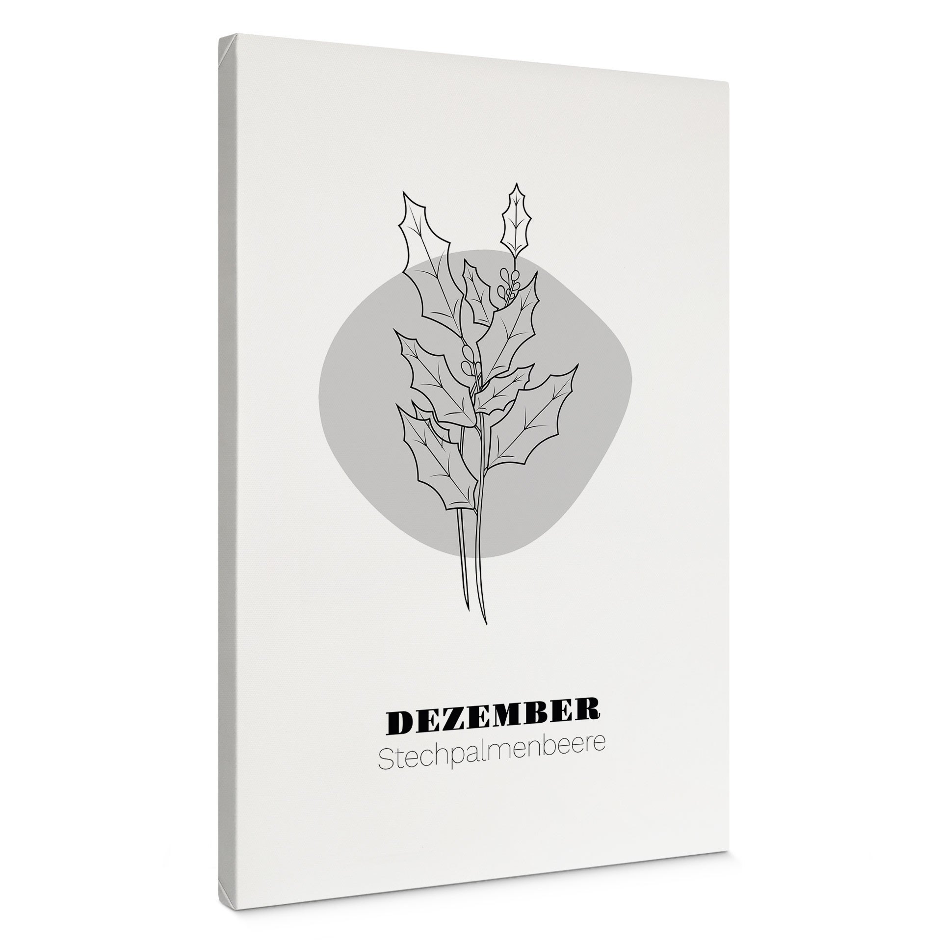 Personalisierbares Leinwandbild Monatsblume Dezember