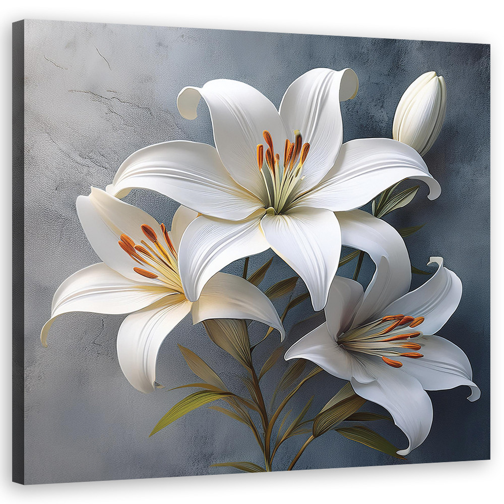 Leinwandbild Blumen Lilien Weiß