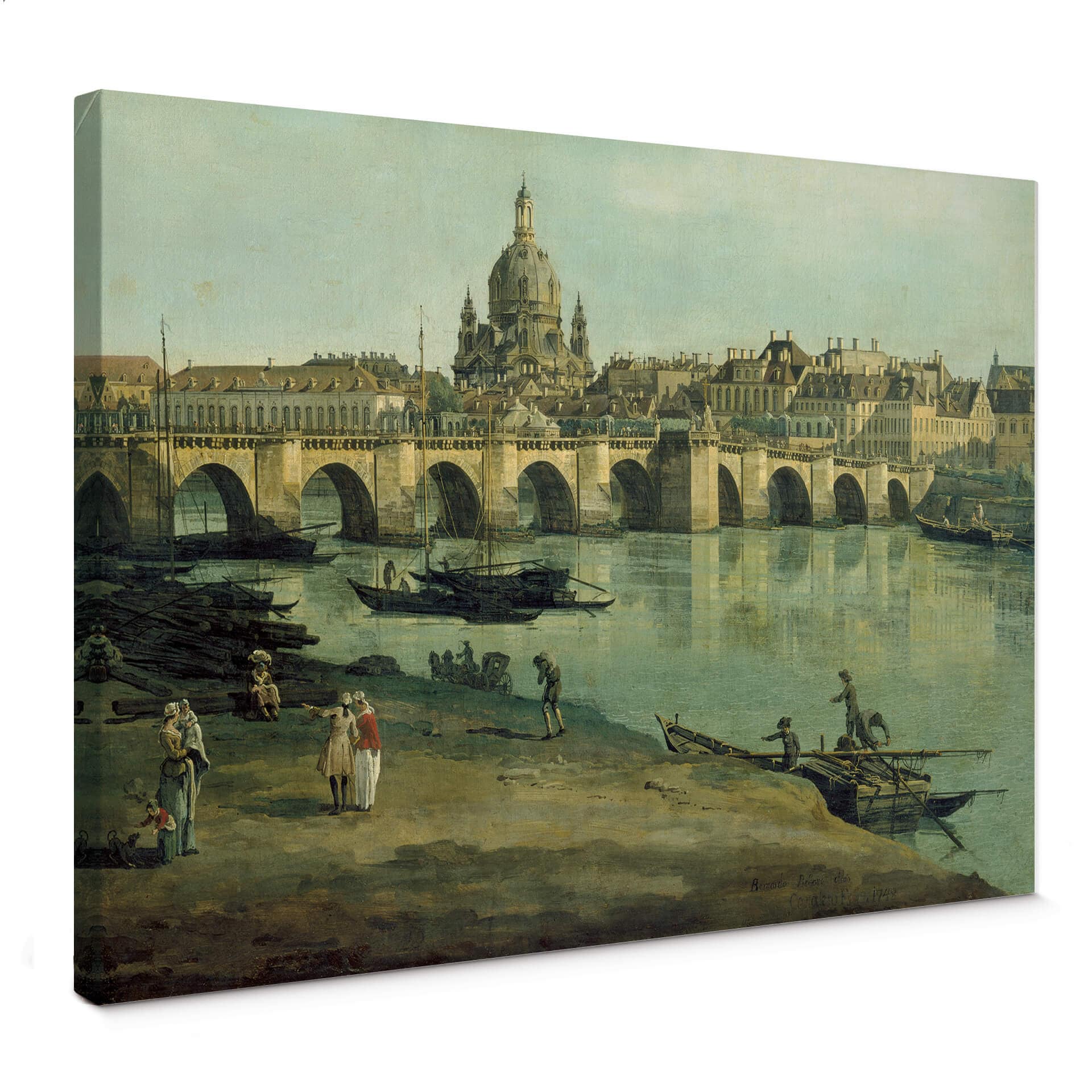 Obraz na płótnie Canaletto - Drezno z prawego brzegu Łaby