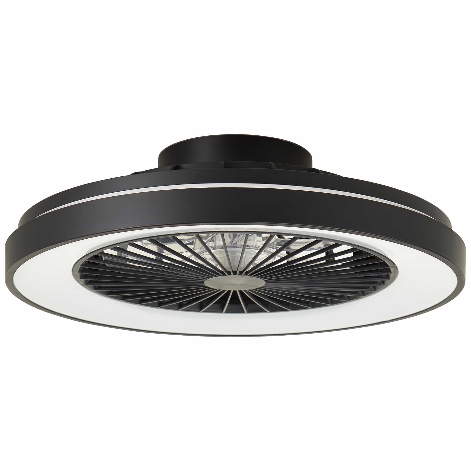 Deckenleuchte Levin, schwarz, 13,7 x 48,5 cm, Deckenventilator mit LED
