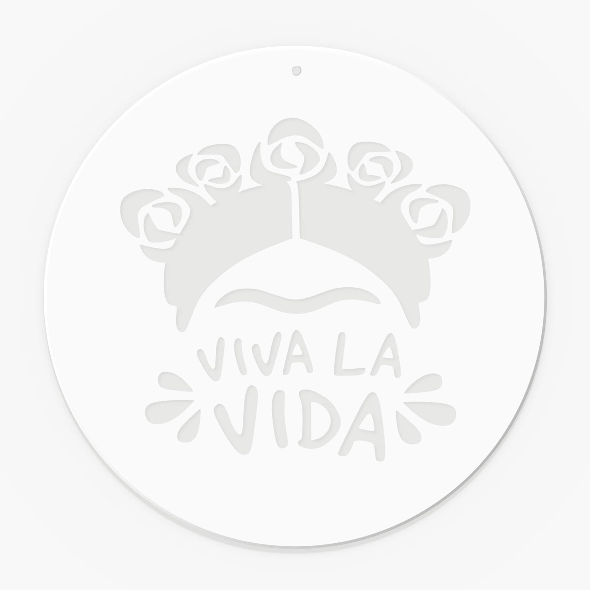 Akrylbillede, vinduesbillede til ophængning Frida - Viva la Vida - Rund