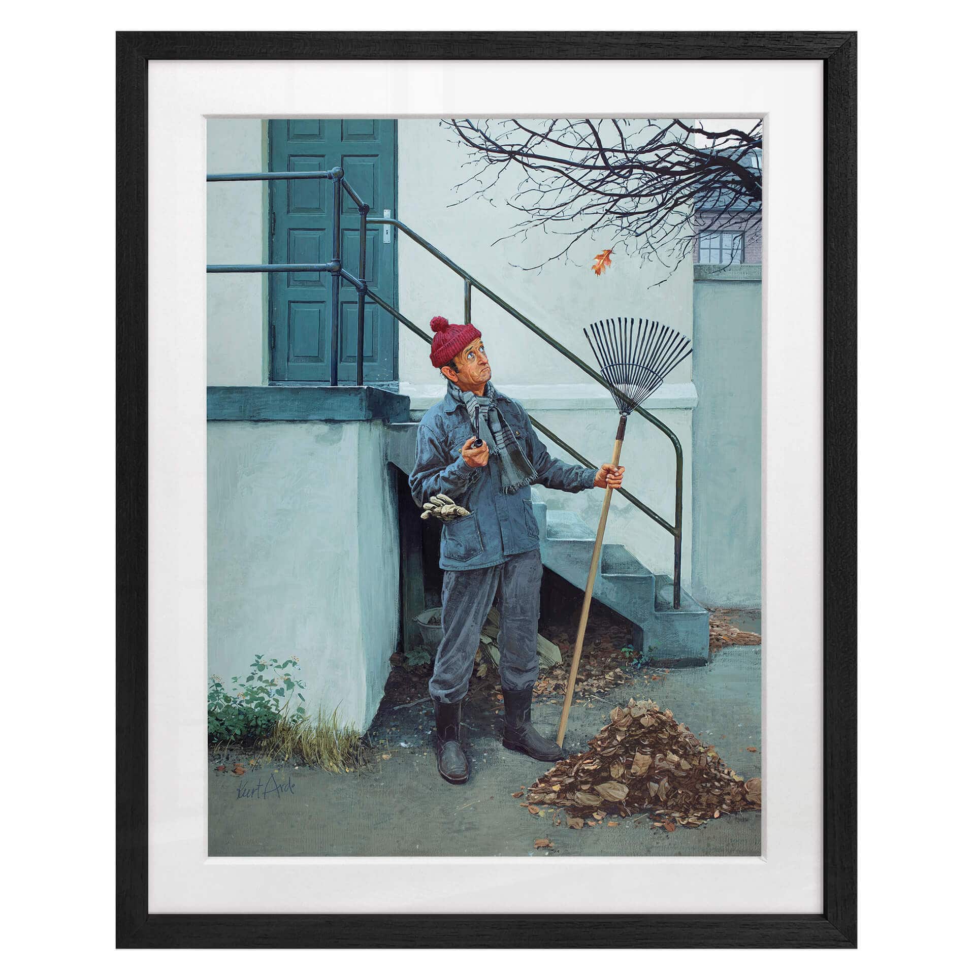 Fine Art Poster mit Passepartout Laubfall (1970) - Kurt Ard
