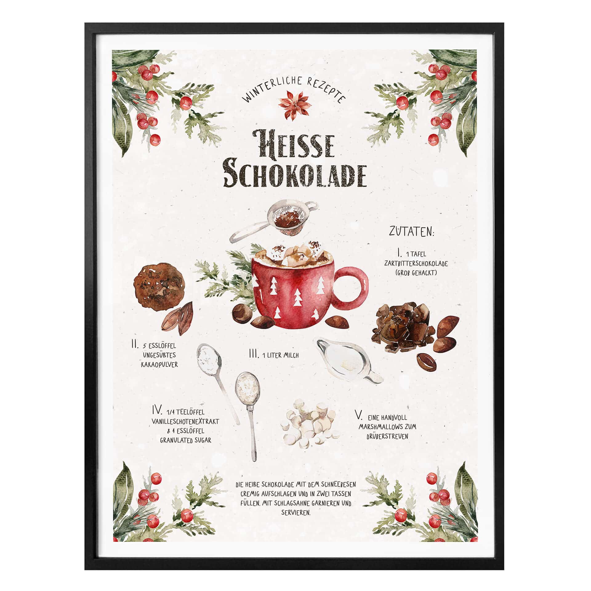 Poster Heiße Schokolade Rezept