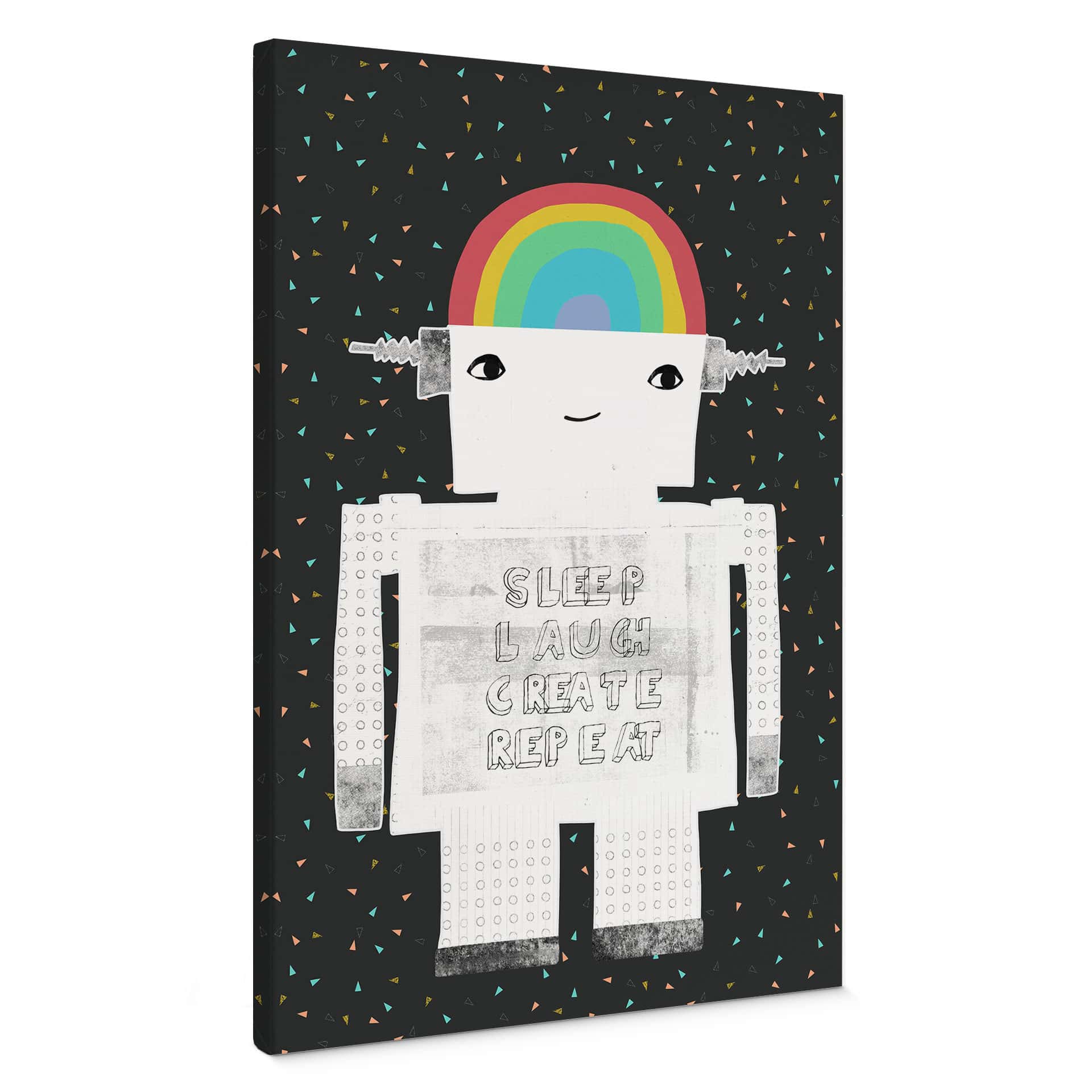 Obraz na płótnie tęczowy robot Sleep Laugh Create - Treechild