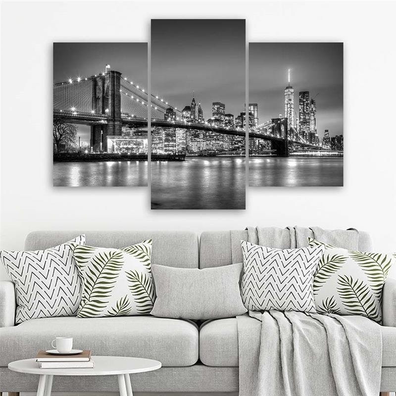3 stykke lærredstryk, New York City Brooklyn Bridge