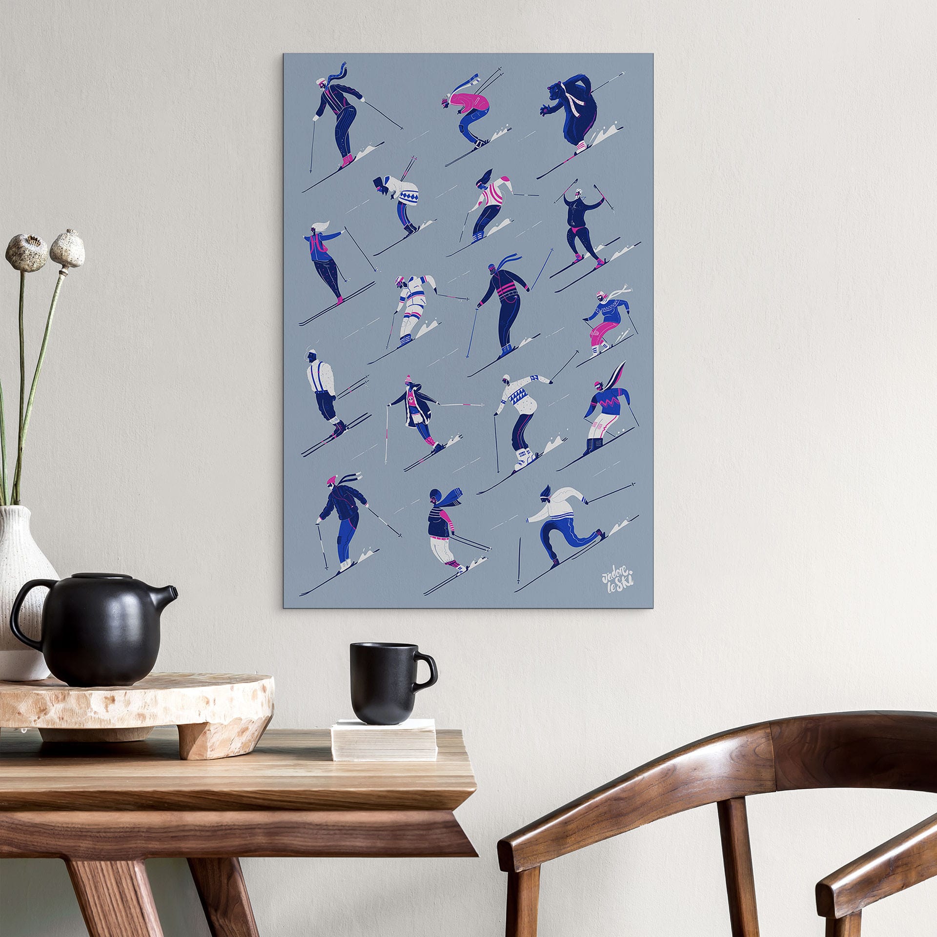 Wandbild Skifahren im Winter - Harrison - Alu-Dibond