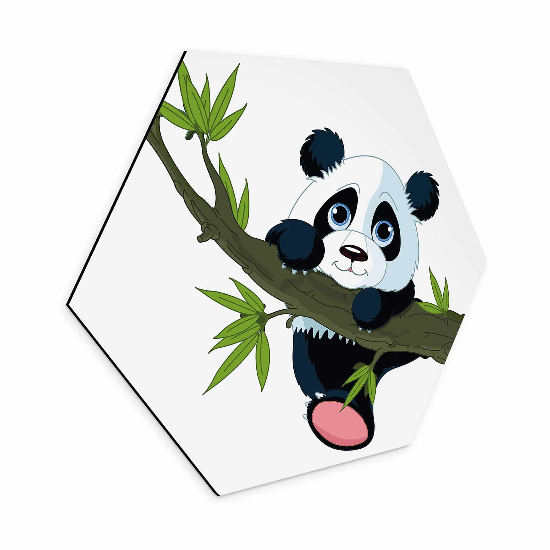 Hexagone - alu-Dibond Panda grimpant