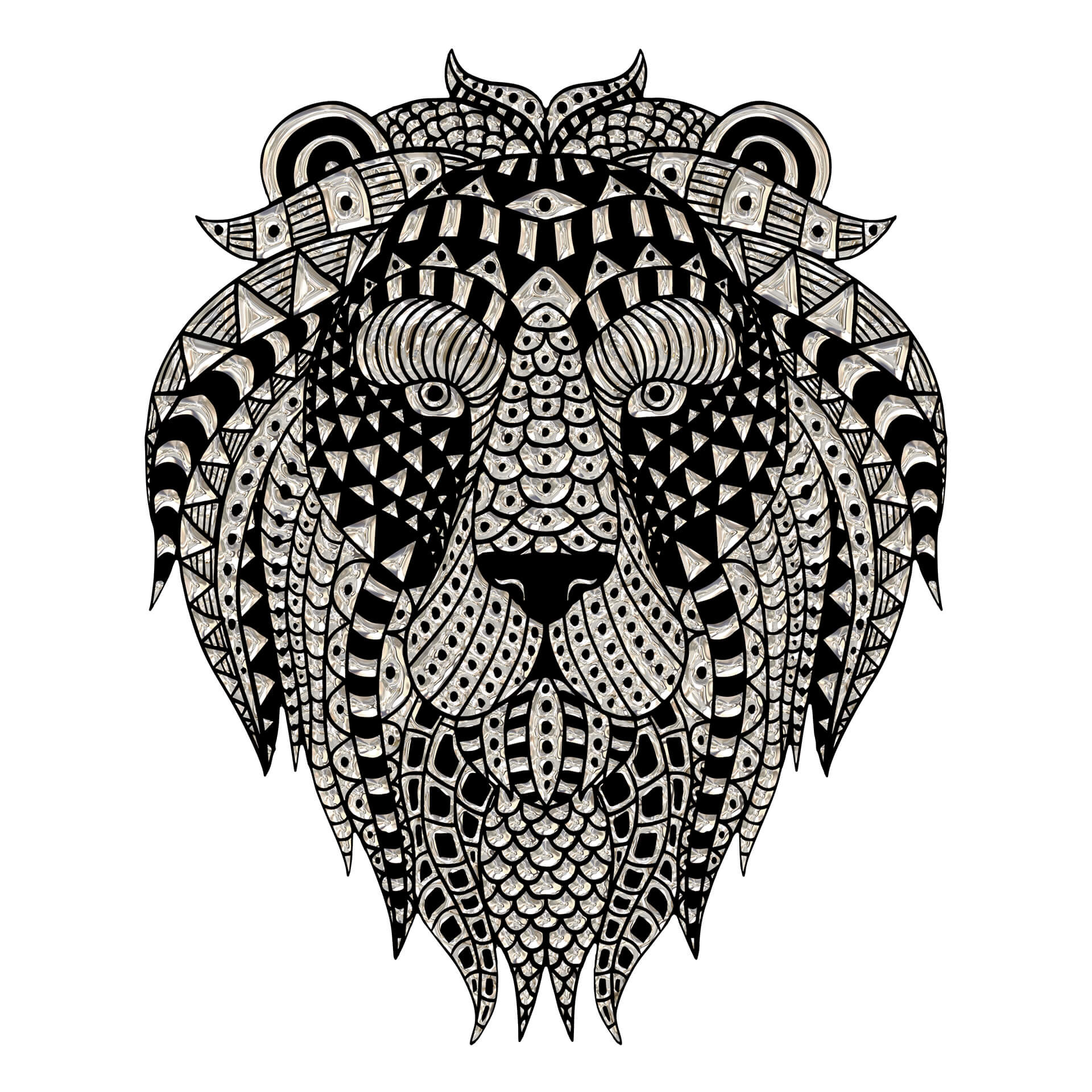 Wandtattoo Metallic Lion