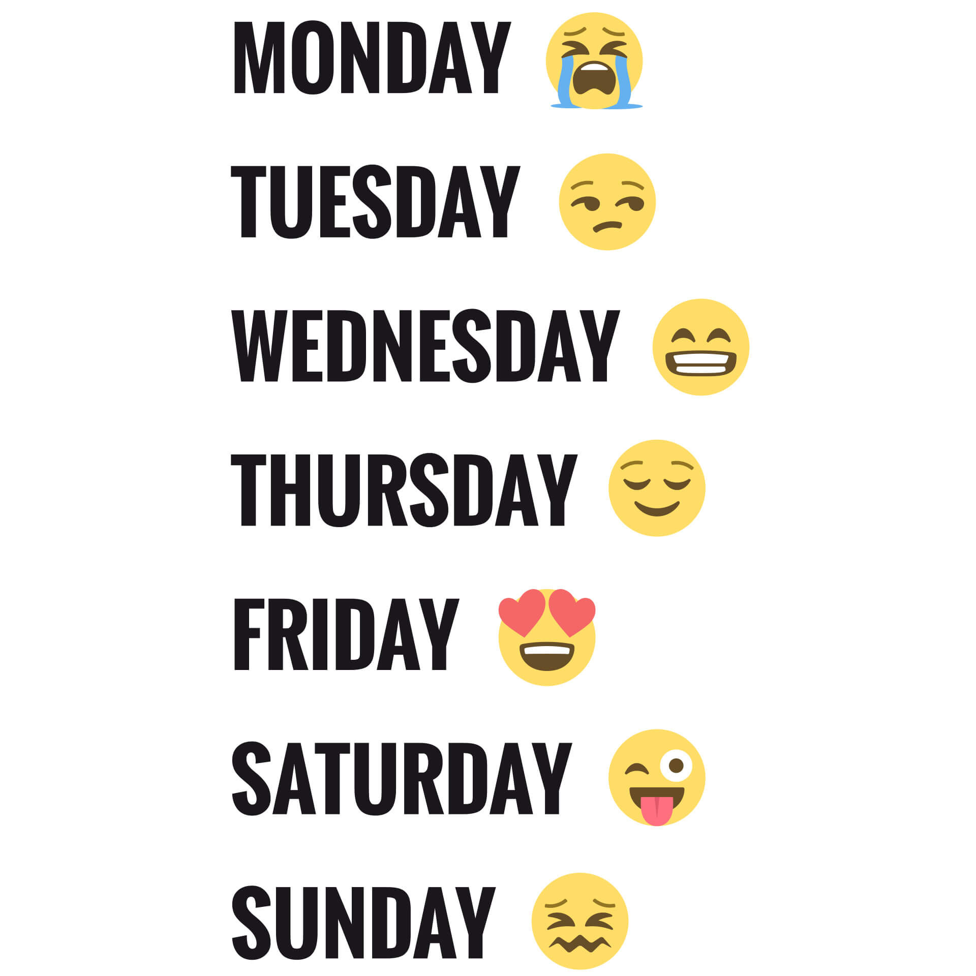 Wandtattoo Emoji Days Of The Week