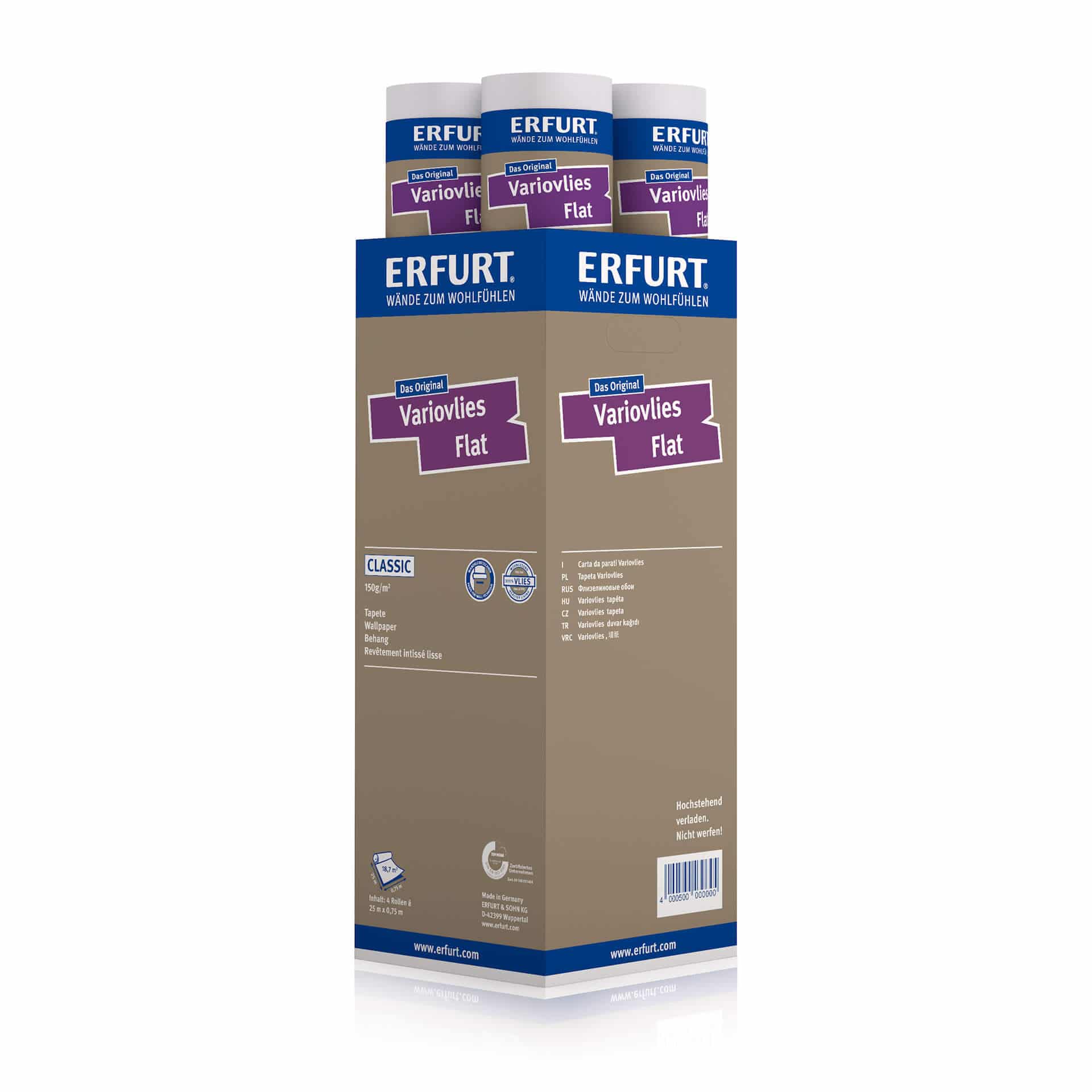 Erfurt renoveringsvæv Variovlies Flat 150 g/m² 25x0,75 m kasse (4 ruller)