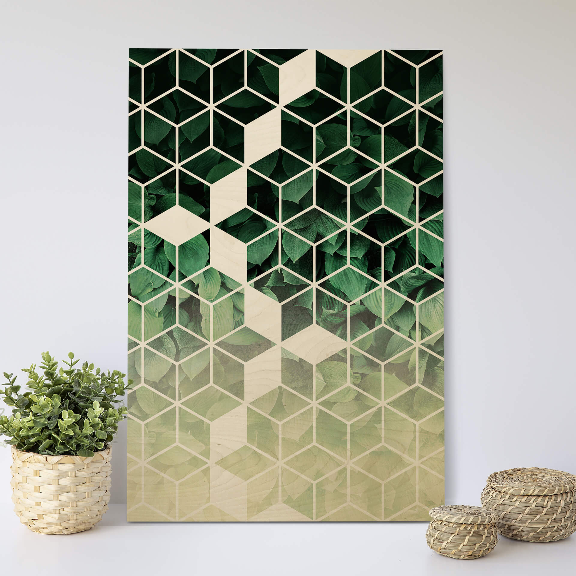 Plakat drewniany Fredriksson - Natura spotyka geometrię