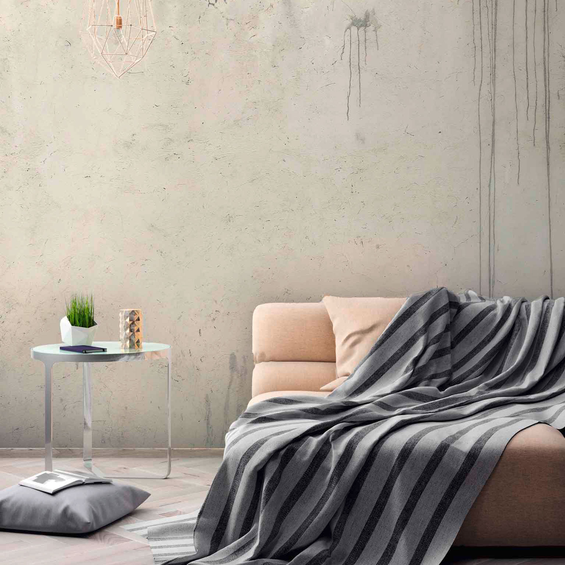 Industrial OldWall behangpapier in grijs crème - vliesbehang Designwalls 2 - 2,55 x 3,5 m