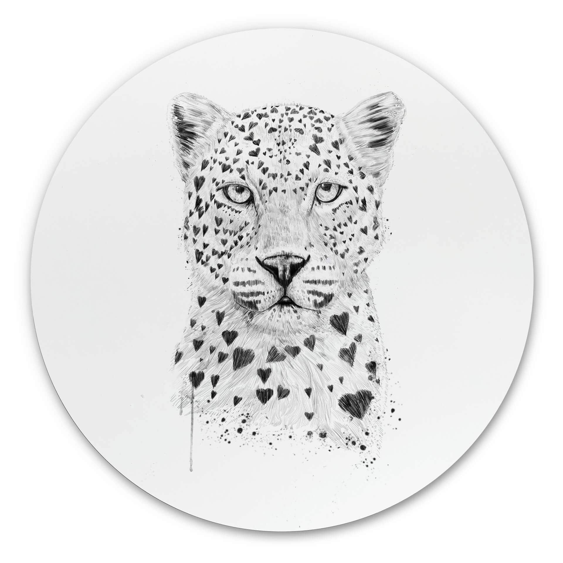Alu-Dibond Solti - Leopardo - tondo