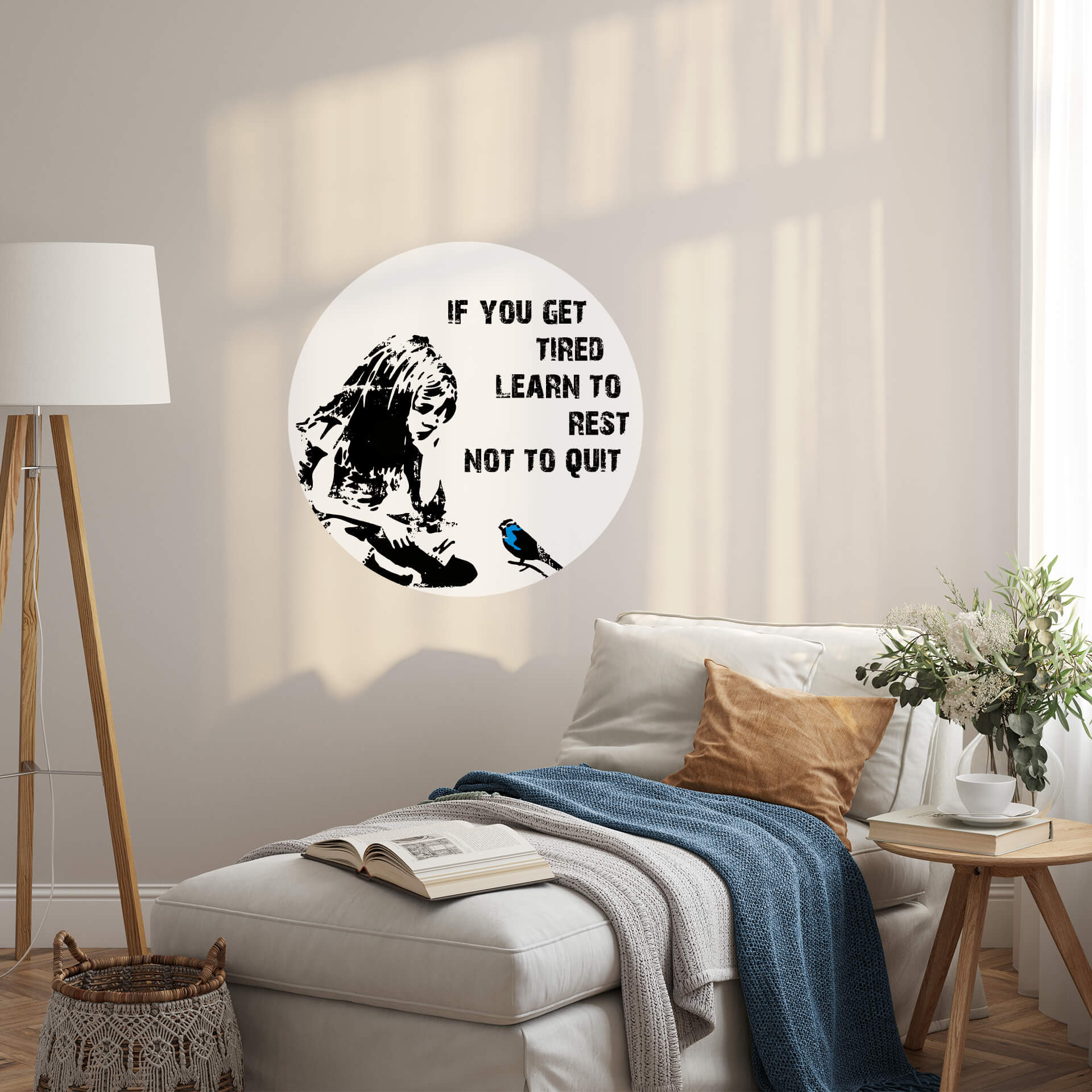 Naklejka na ścianę Banksy - If you get tired - Round
