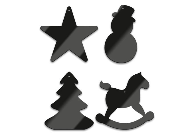 Décoration en verre acrylique pour sapin (4 pièces)