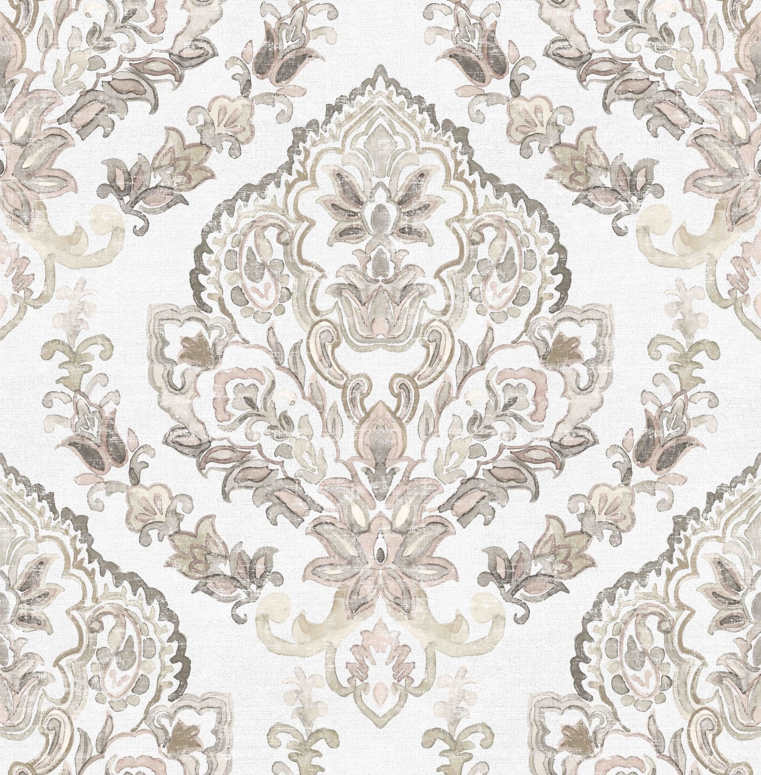 Papier peint photo Ornement médaillon Échantillon beige gris style élégant 2,7 x 2,65 m