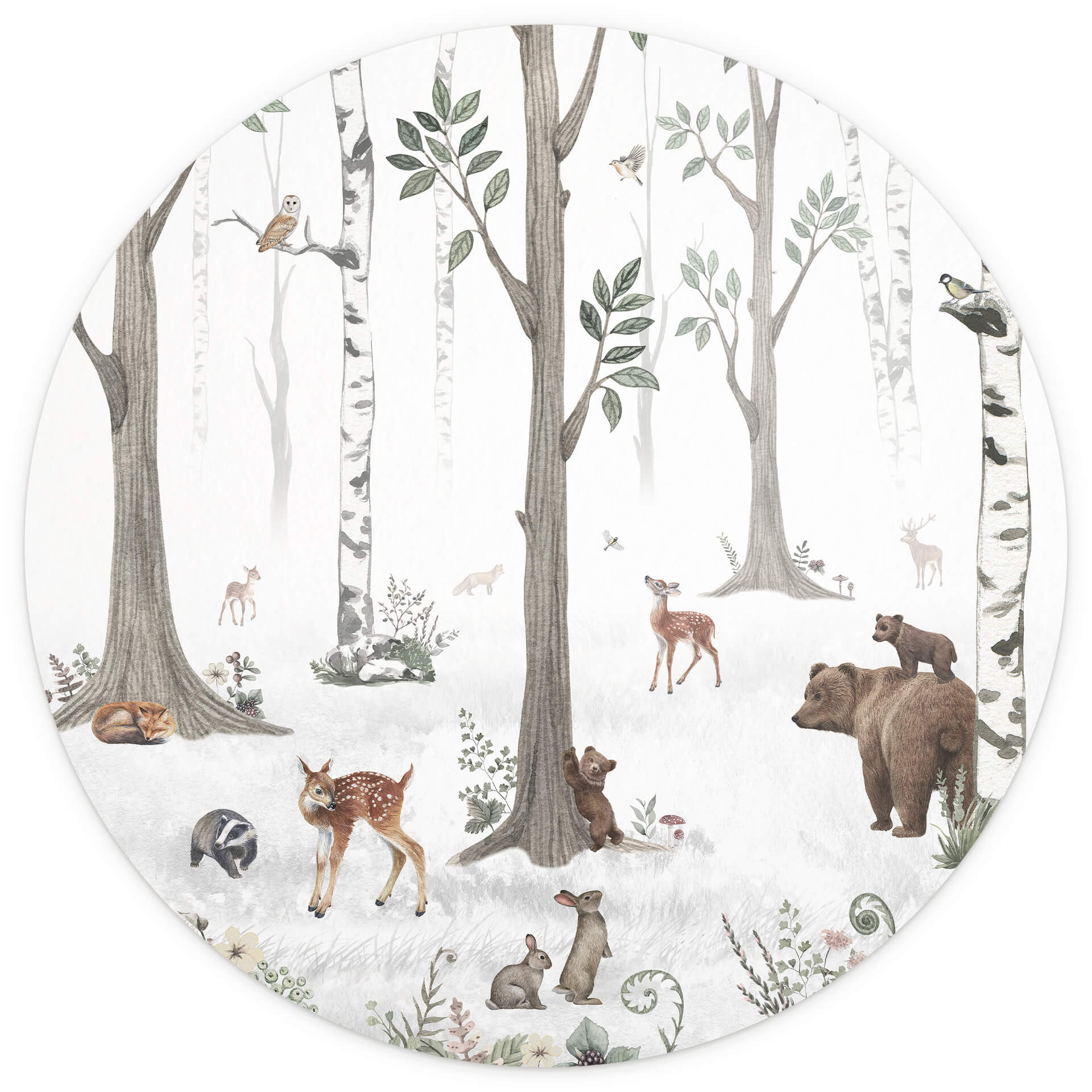 Behangcirkel Kikki Belle - Forest Beauties - vliesbehang/zelfklevend vliesbehang