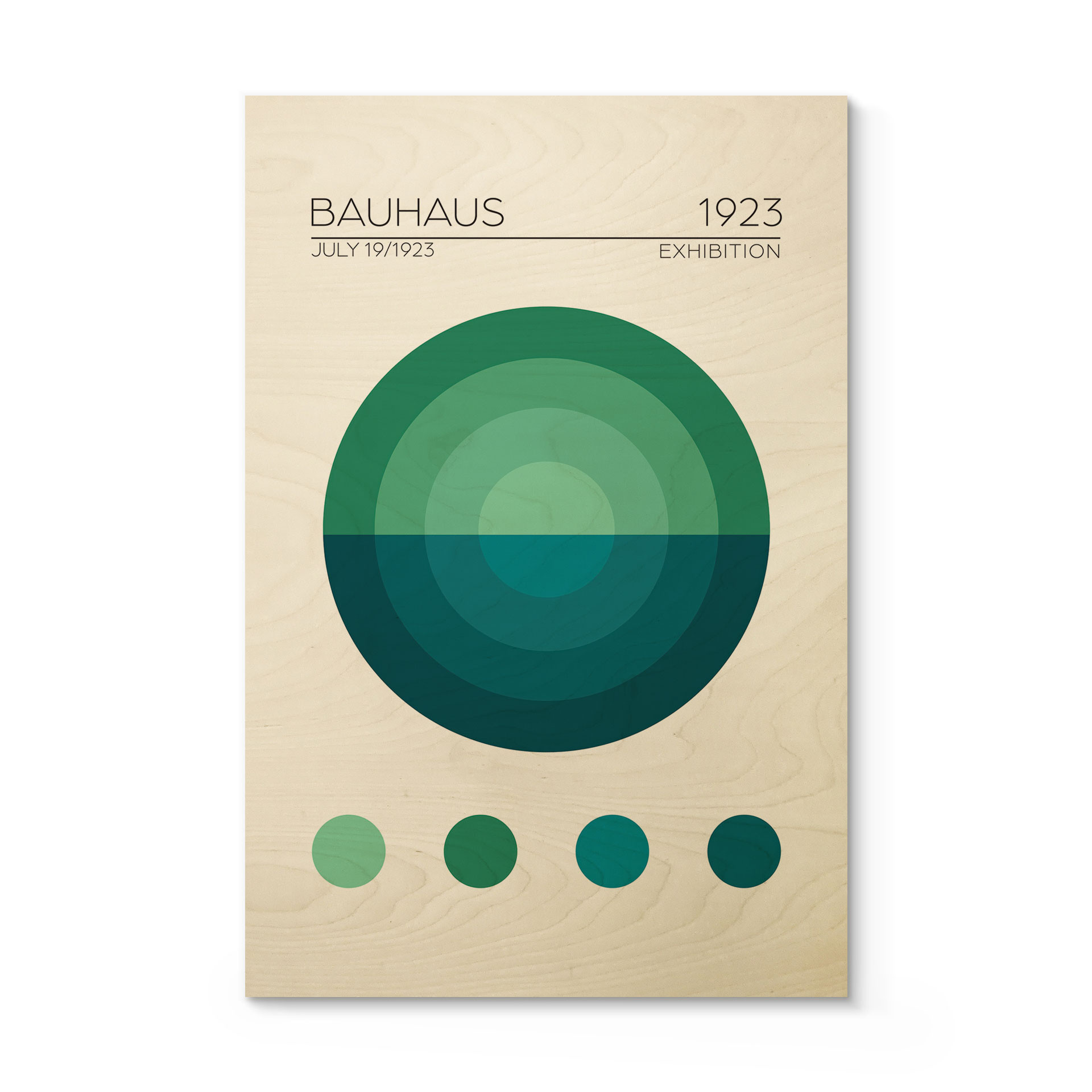 Plakat drewniany Bauhaus Mavi Daire - Tunaboylu