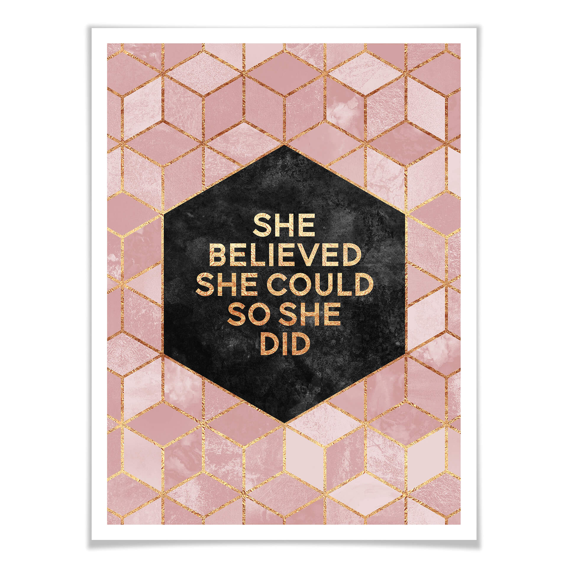 Plakat Fredriksson - She Believed - różowy