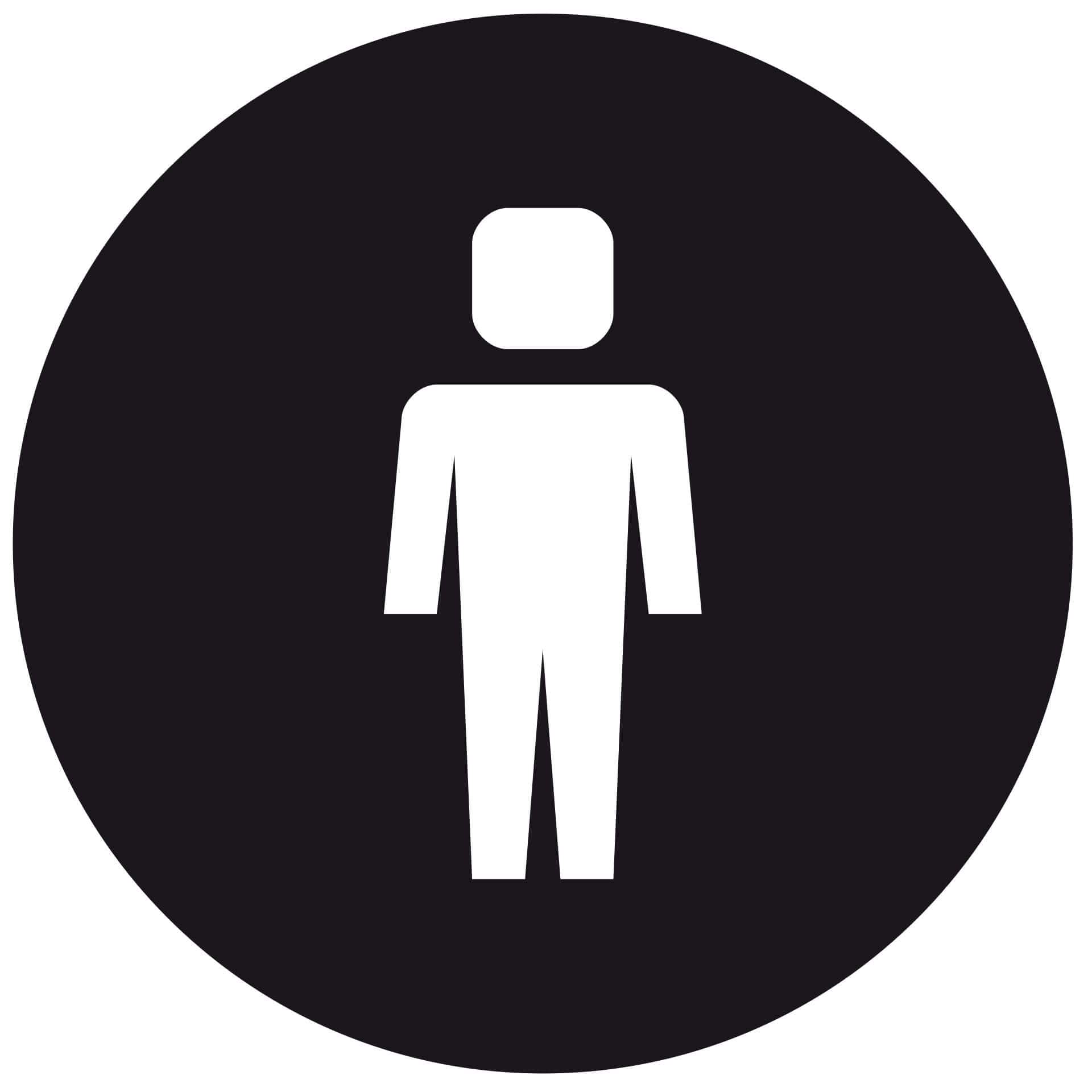Muursticker Emoji WC Heren