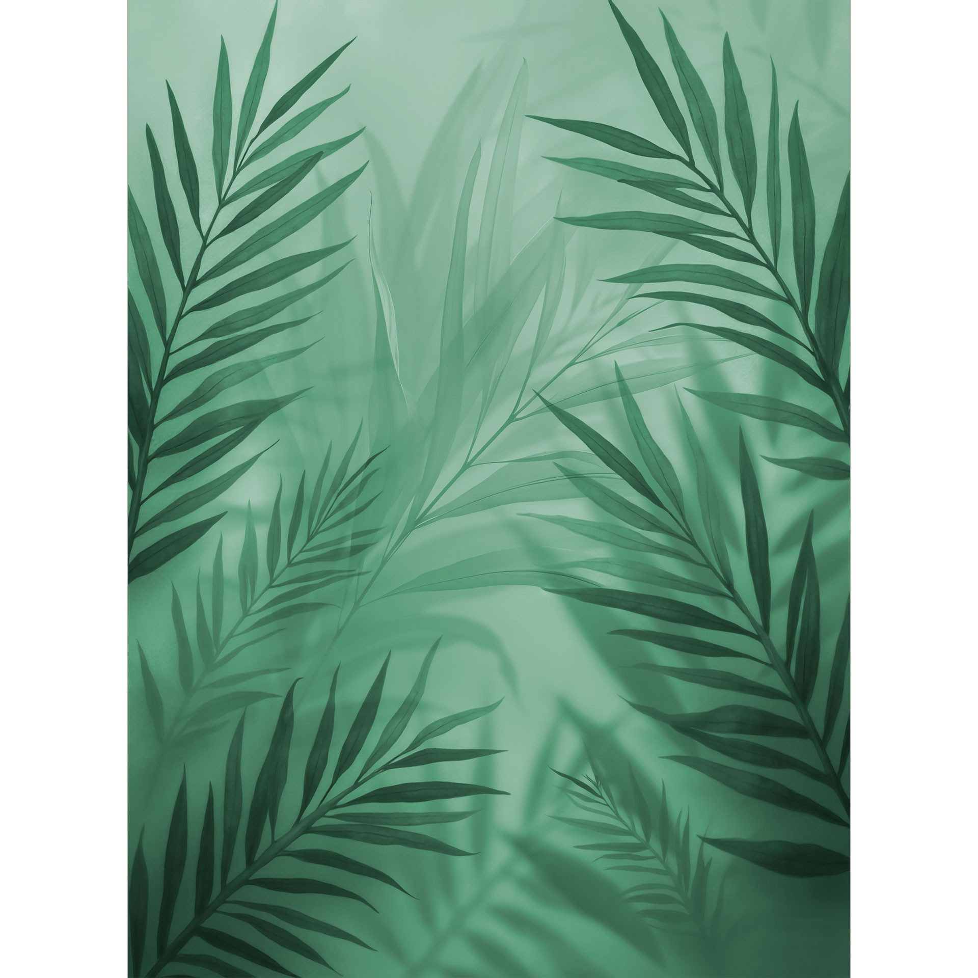 Groene palmbladeren Fotobehang