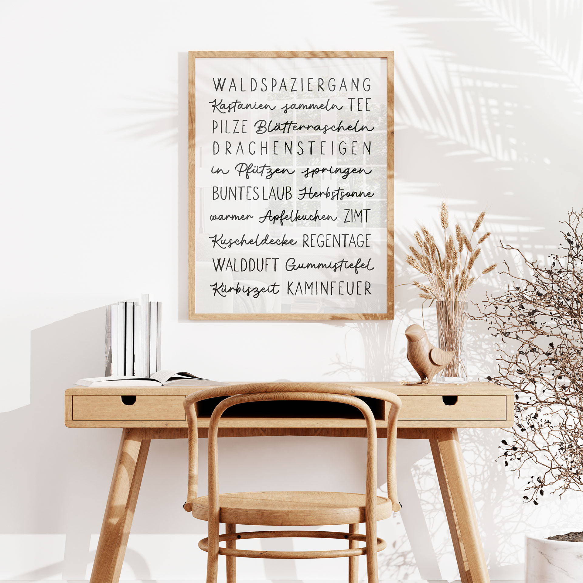 Poster Herbstliche Worte - Typografie