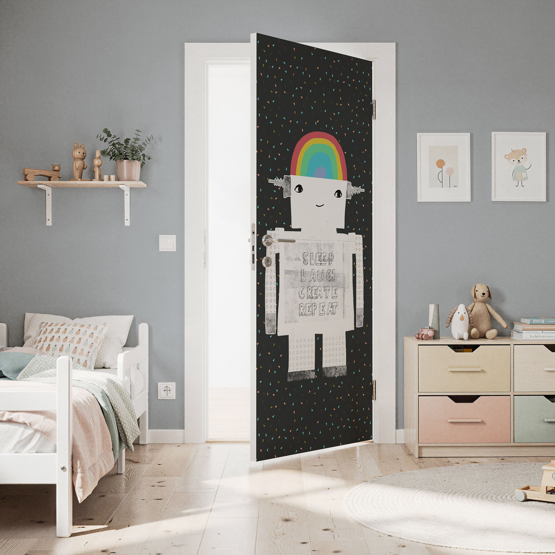 Tęczowy robot do drzwi Sleep Laugh Create - Treechild