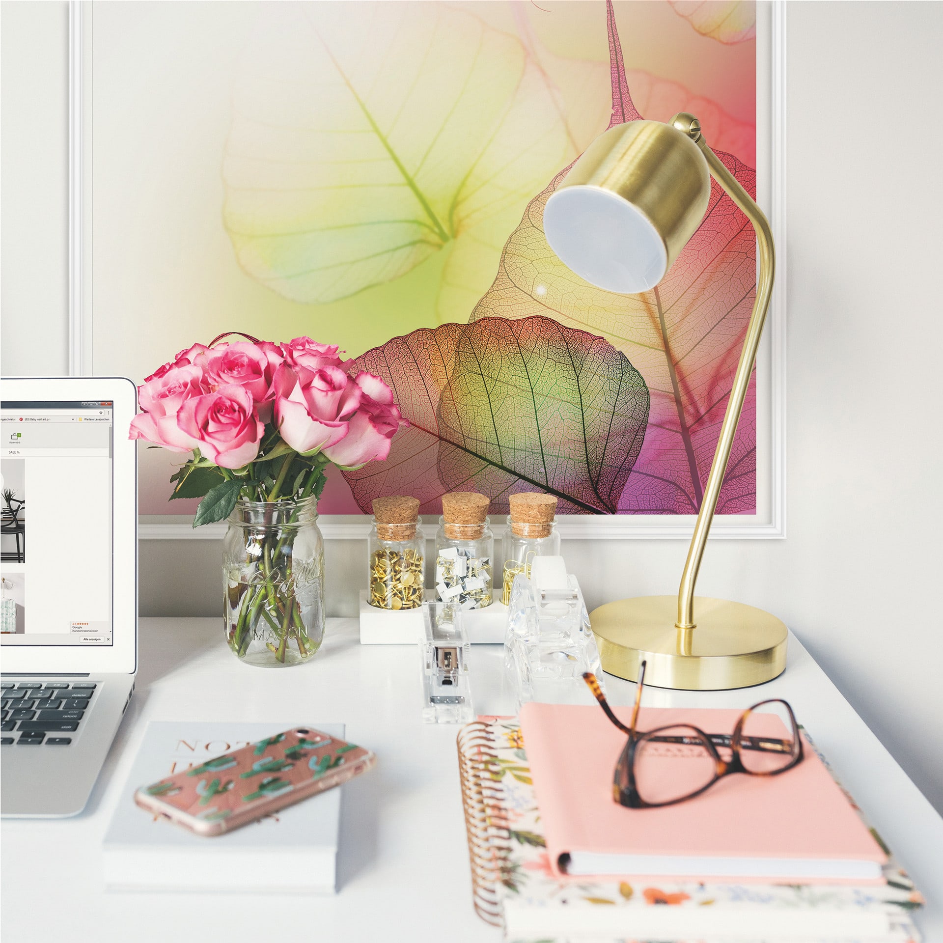 Poster autocollant - W - Pink Design